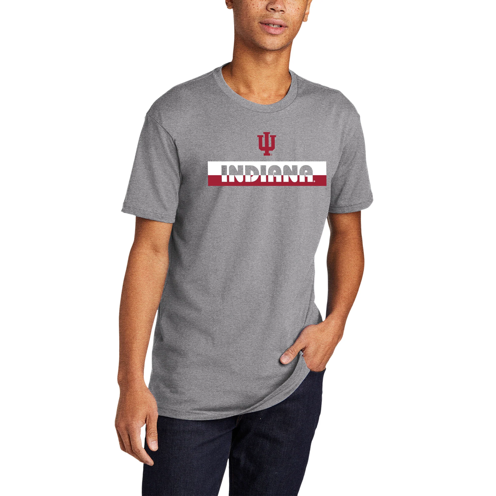 Indiana Split Bar NLA T-Shirt - Heather Grey - Image 3