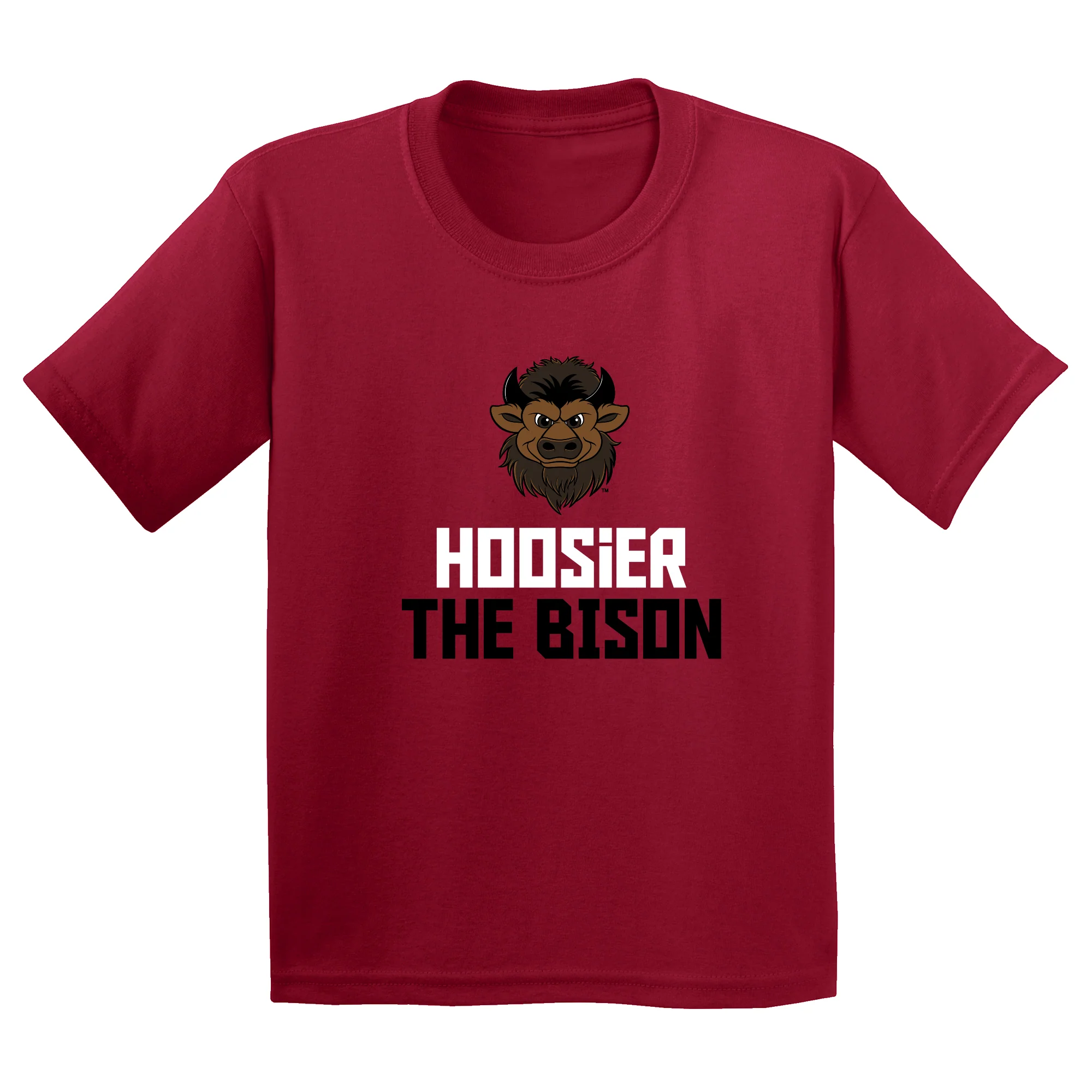 Indiana Squared Off Bison Youth T-Shirt - Cardinal