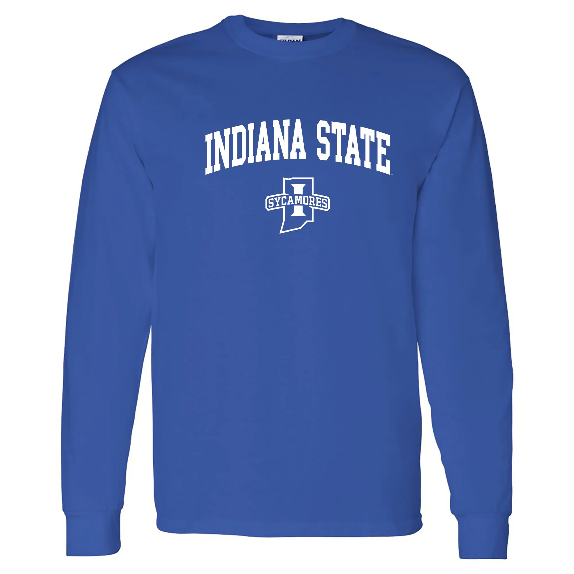Indiana State University Sycamores Arch Logo Long Sleeve T Shirt - Royal