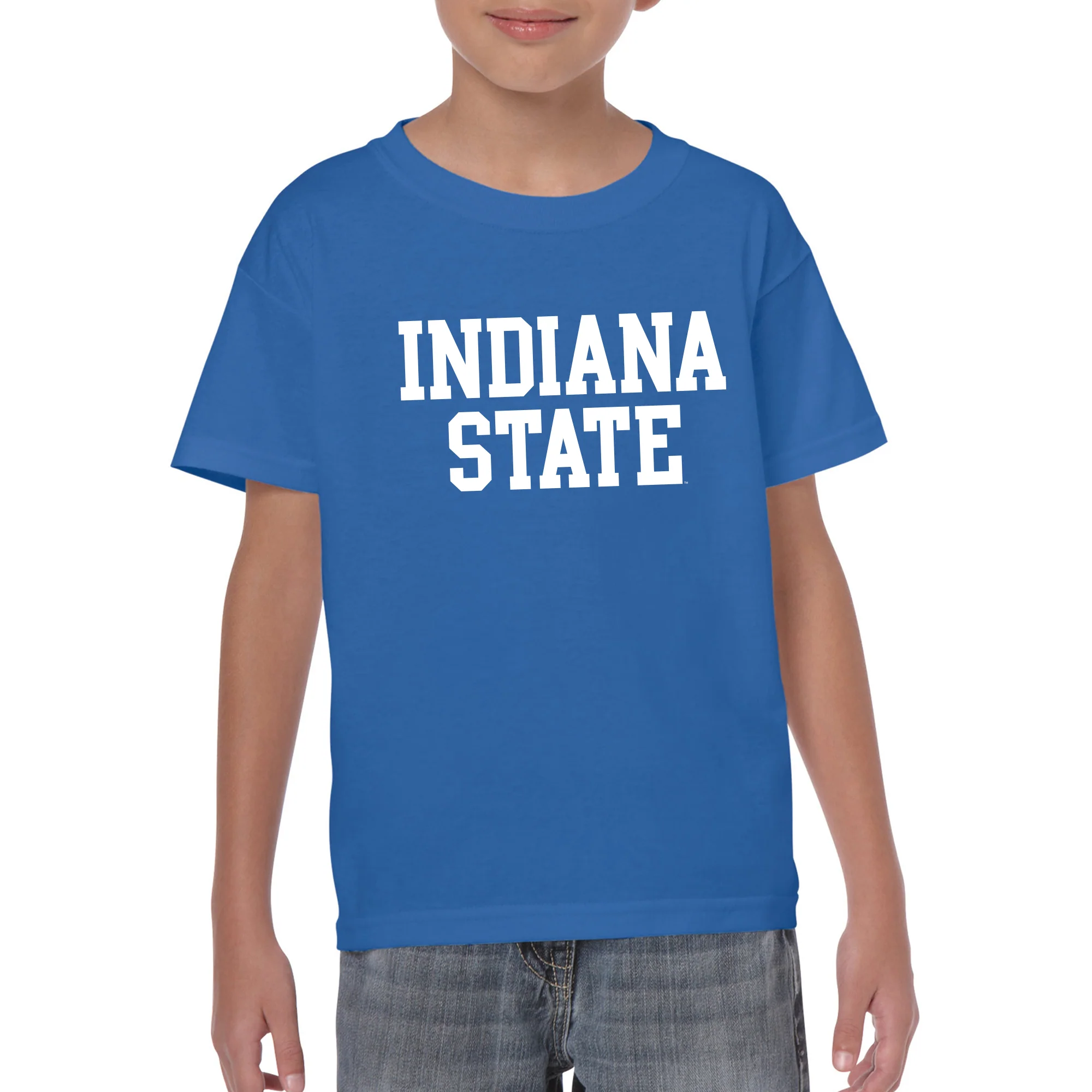 Indiana State University Sycamores Basic Block Youth T Shirt - Royal - Image 3