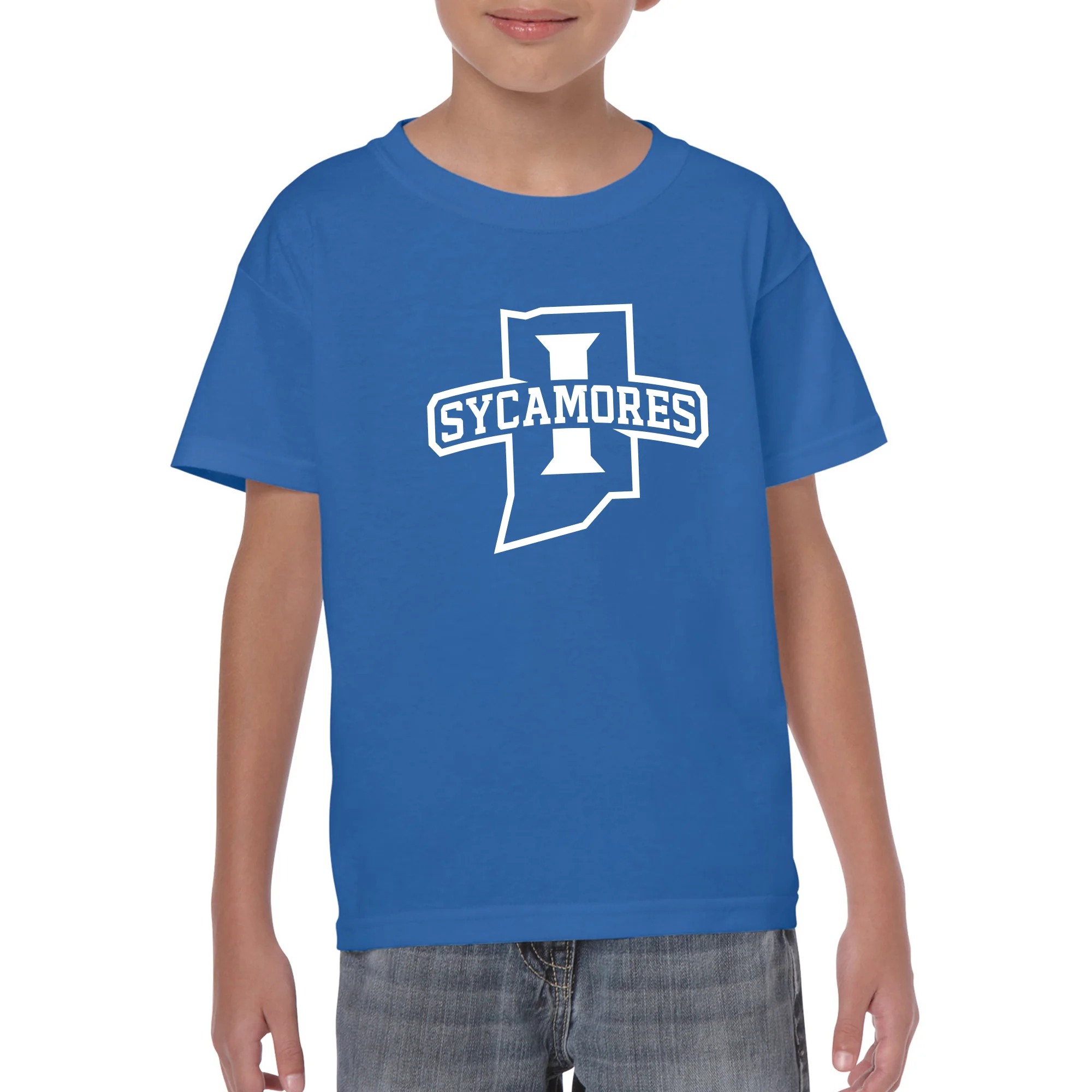 Indiana State University Sycamores Primary Logo Youth T Shirt - Royal - Image 3