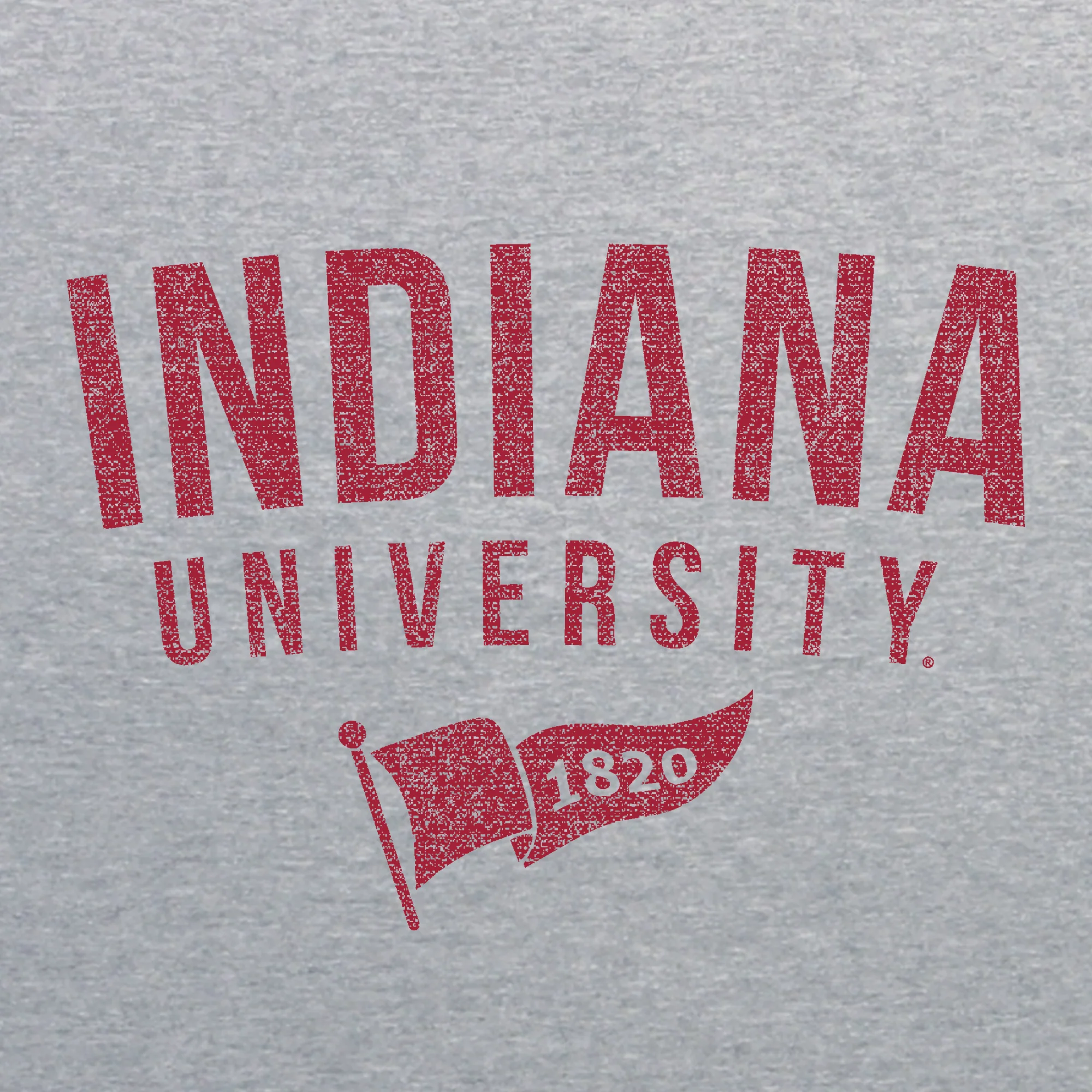 Indiana University Hoosiers 1820 Banner Canvas Short Sleeve Triblend T-Shirt - Athletic Grey - Image 2