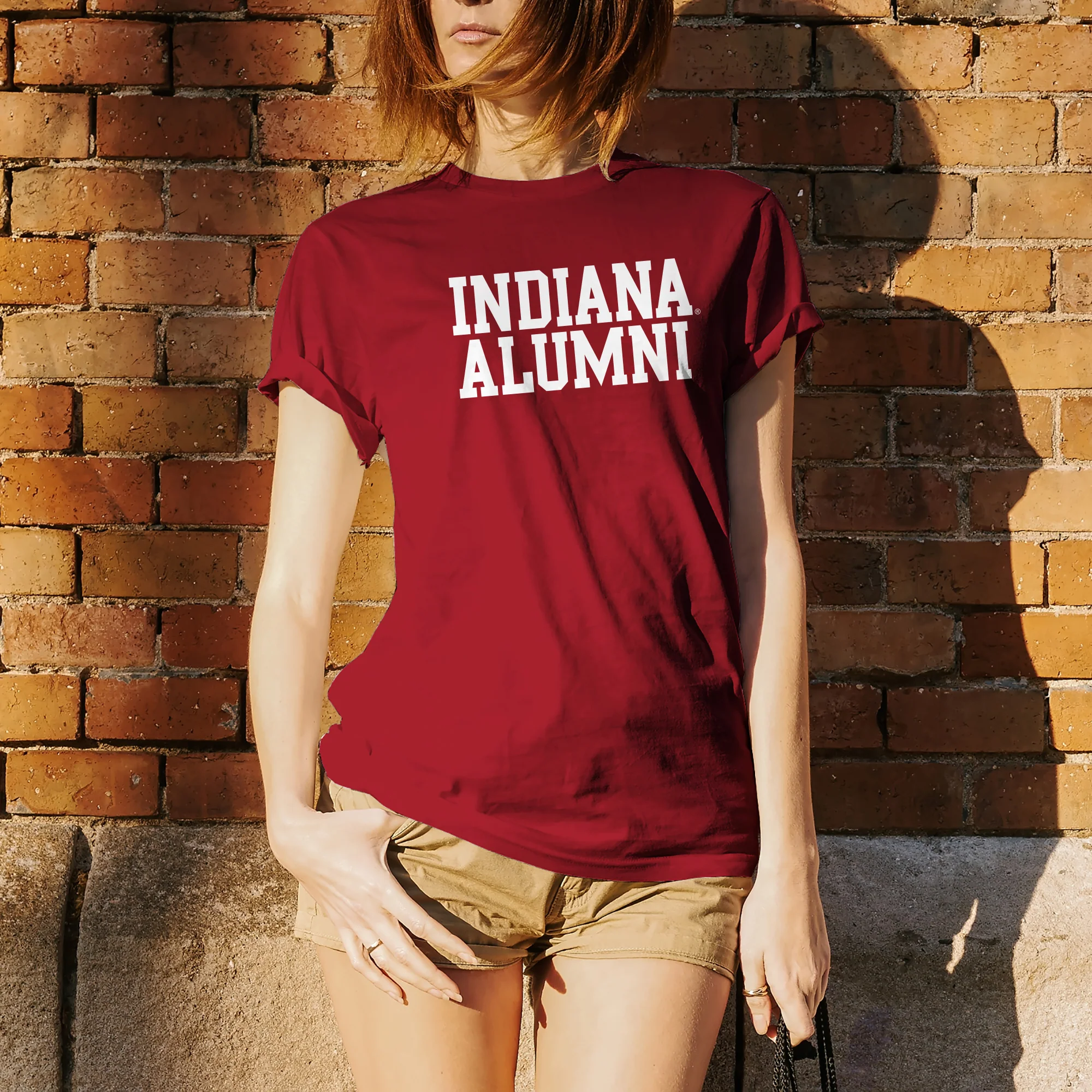Indiana University Hoosiers Block Alumni Short Sleeve T-Shirt - Cardinal - Image 4