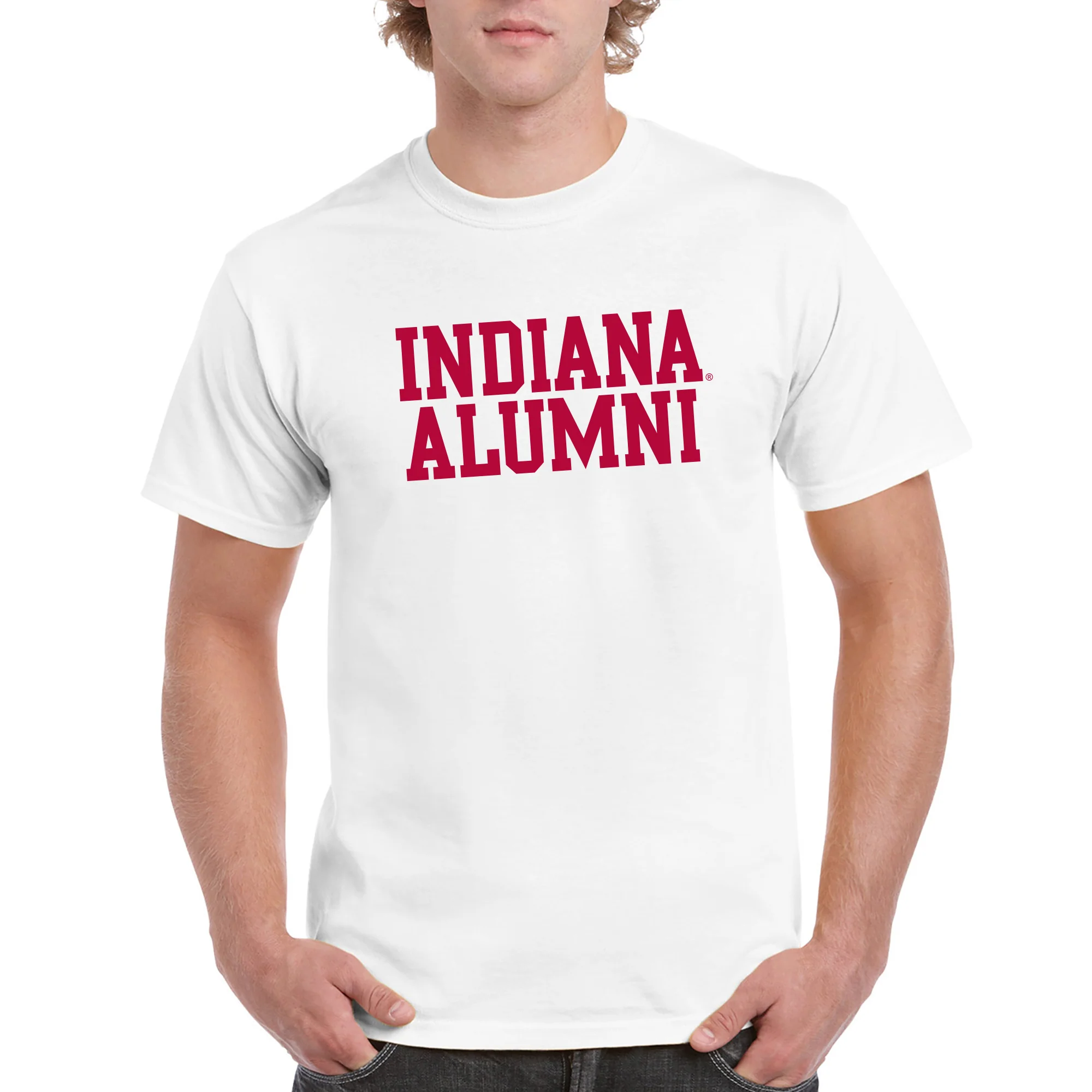 Indiana University Hoosiers Block Alumni Short Sleeve T-Shirt- White - Image 3