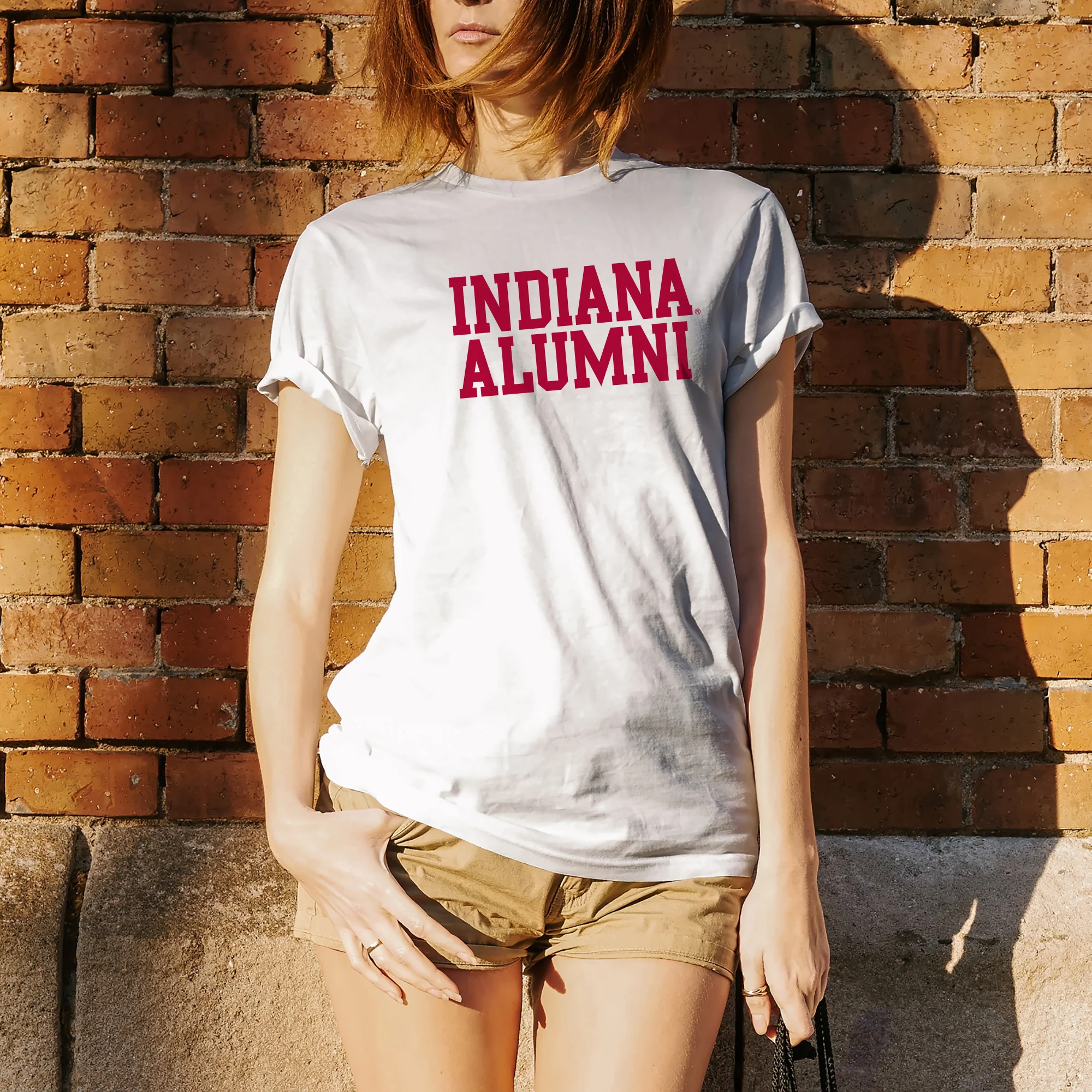 Indiana University Hoosiers Block Alumni Short Sleeve T-Shirt- White - Image 4