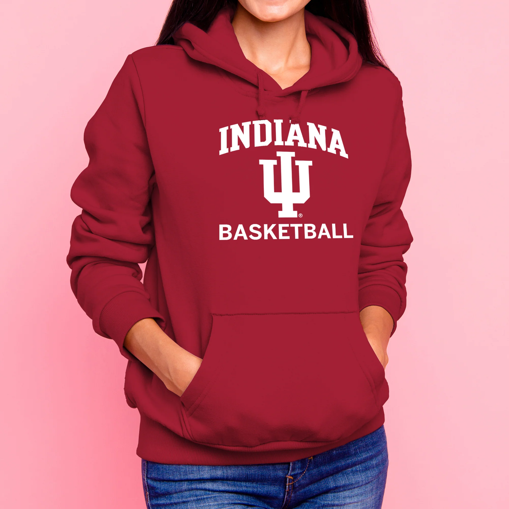 Indiana University Hoosiers Arch Logo Basketball Hoodie - Cardinal - Image 4
