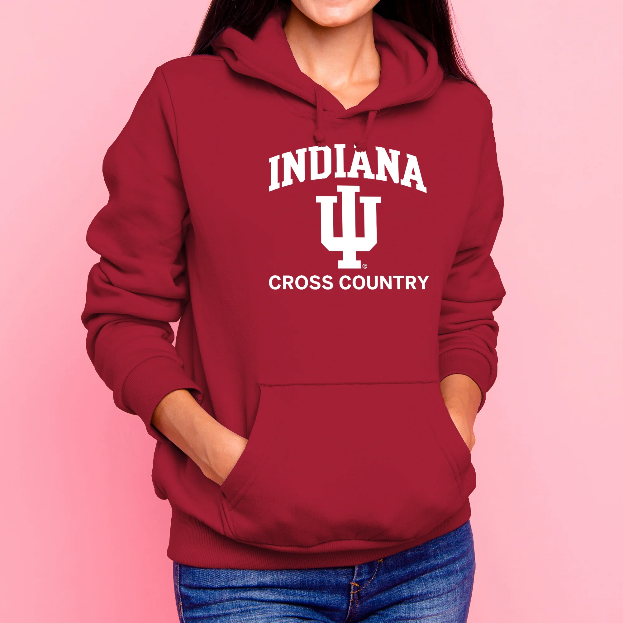 Indiana University Hoosiers Arch Logo Cross Country Hoodie - Cardinal - Image 4