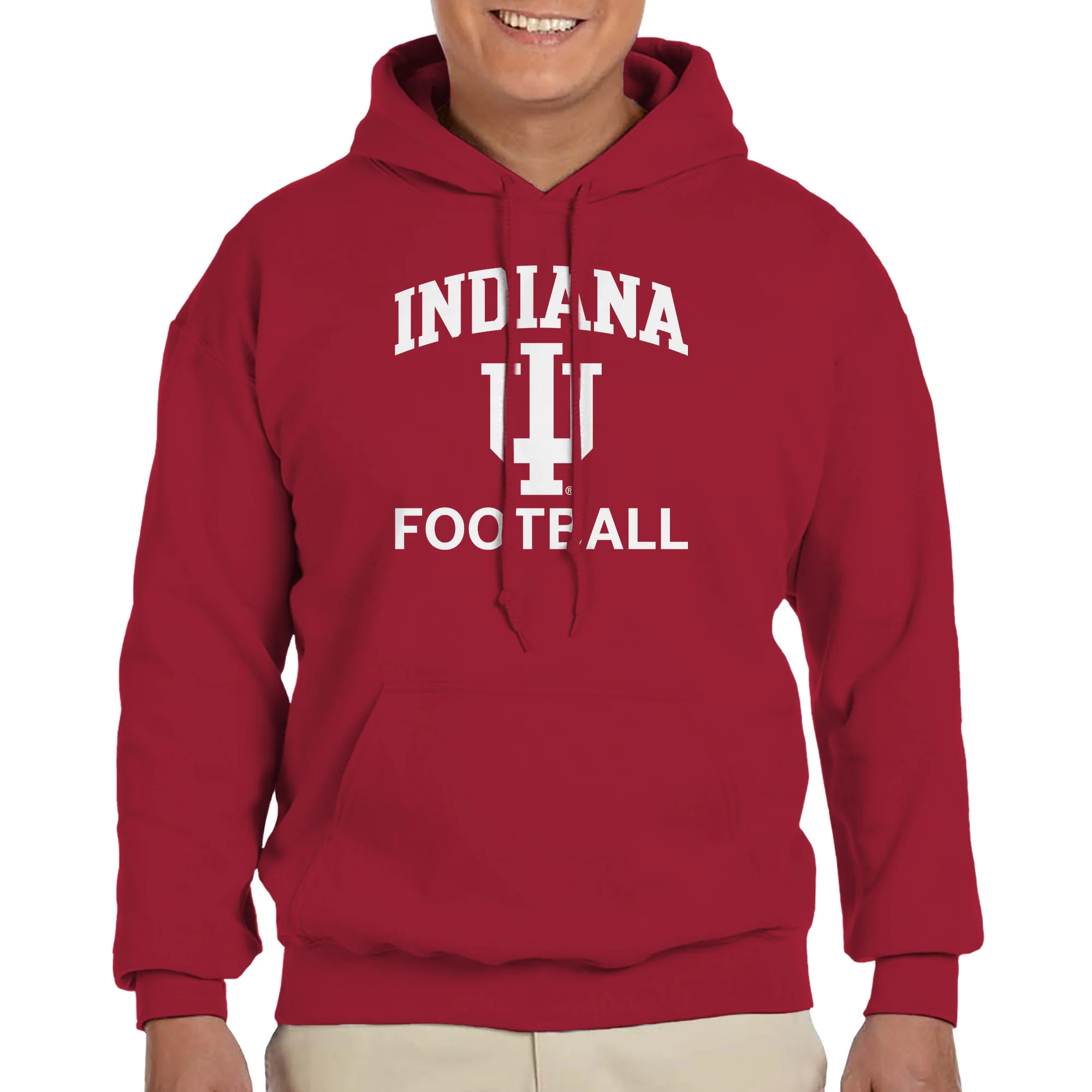 Indiana University Hoosiers Arch Logo Football Hoodie - Cardinal - Image 3