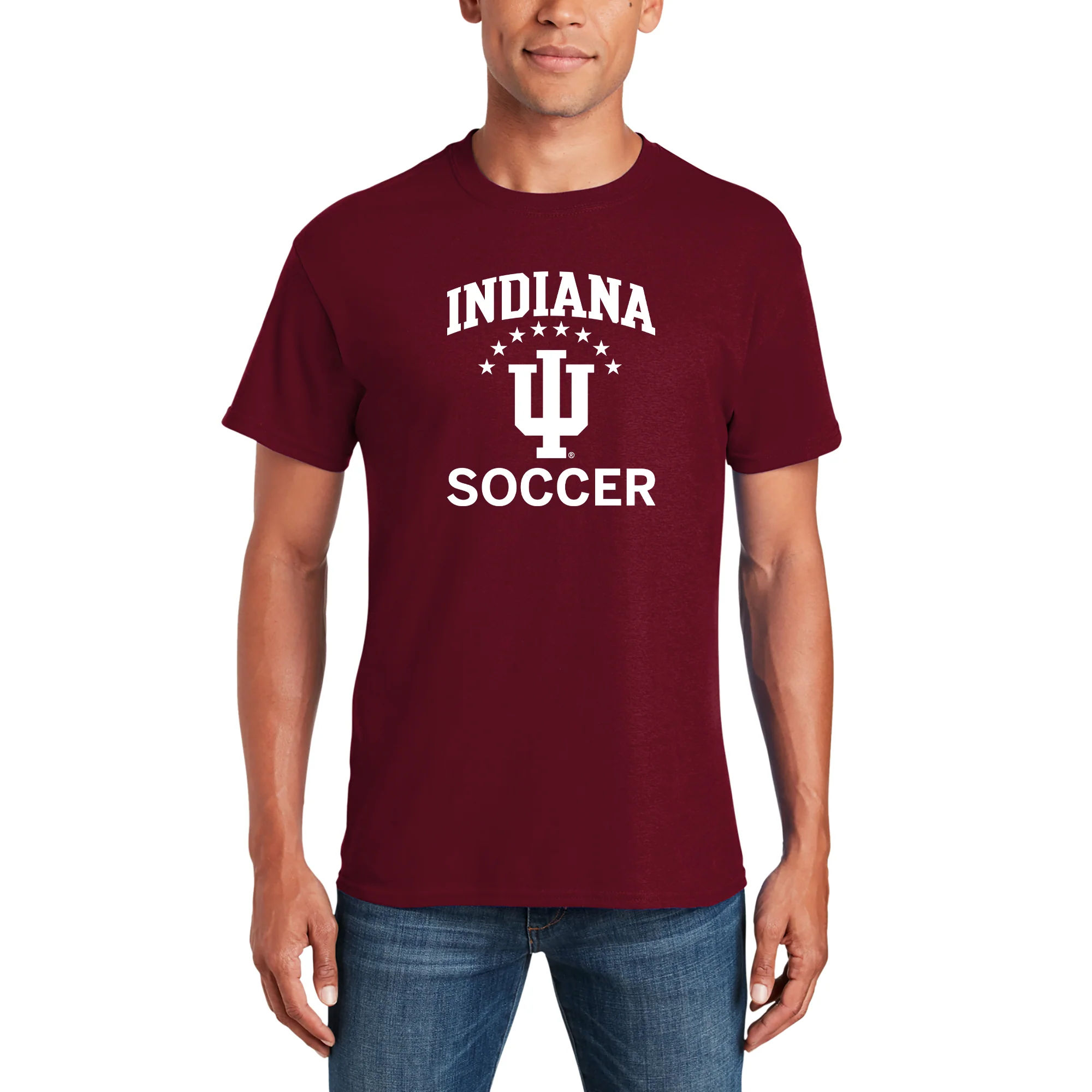 Indiana University Hoosiers Arch Logo Soccer Short Sleeve T-Shirt - Cardinal - Image 3