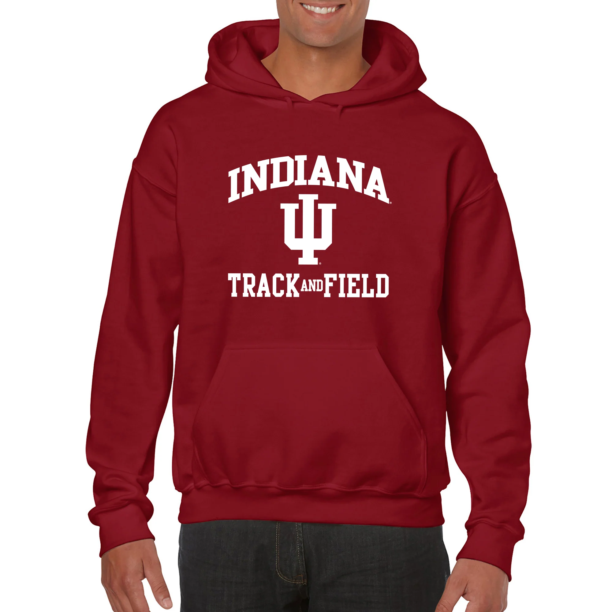 Indiana University Hoosiers Arch Logo Track & Field Hoodie - Cardinal - Image 3