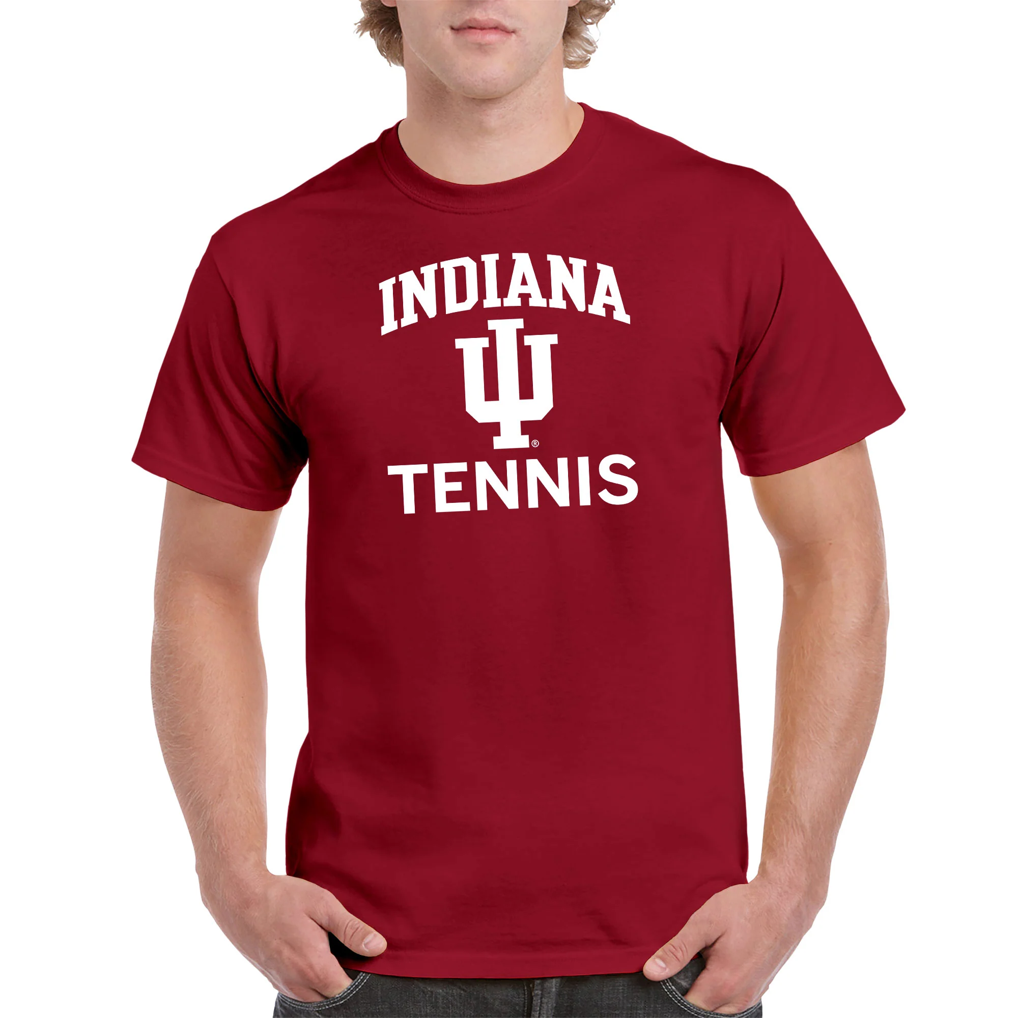 Indiana University Hoosiers Arch Logo Tennis Short Sleeve T Shirt - Cardinal - Image 3