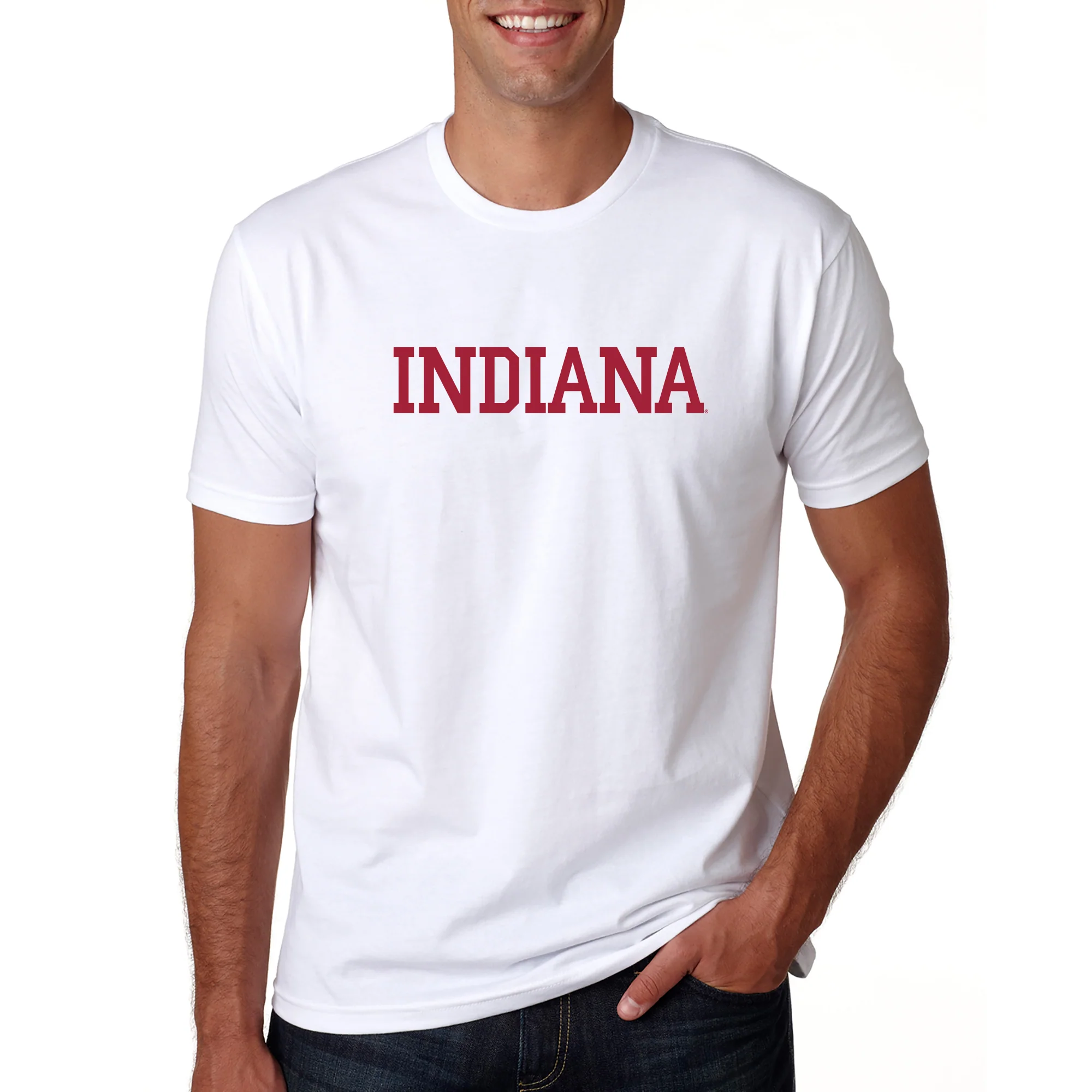Indiana University Hoosiers Basic Block Short Sleeve T-Shirt - White - Image 3