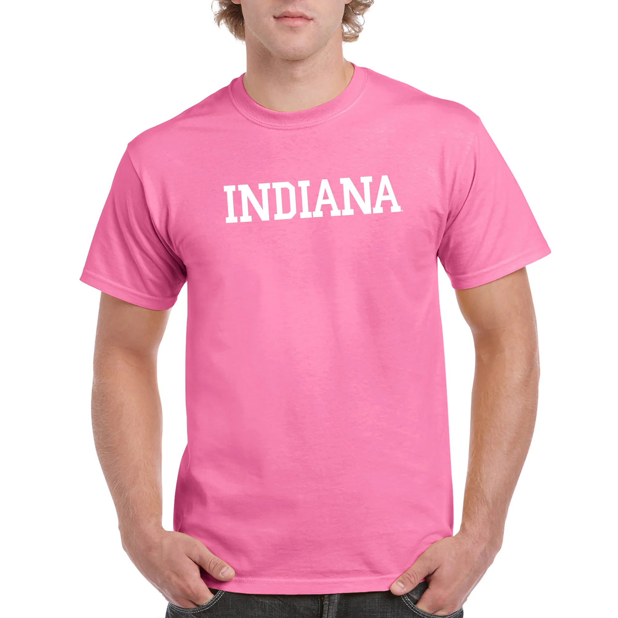 Indiana University Hoosiers Basic Block Short Sleeve T-Shirt - Azalea - Image 4