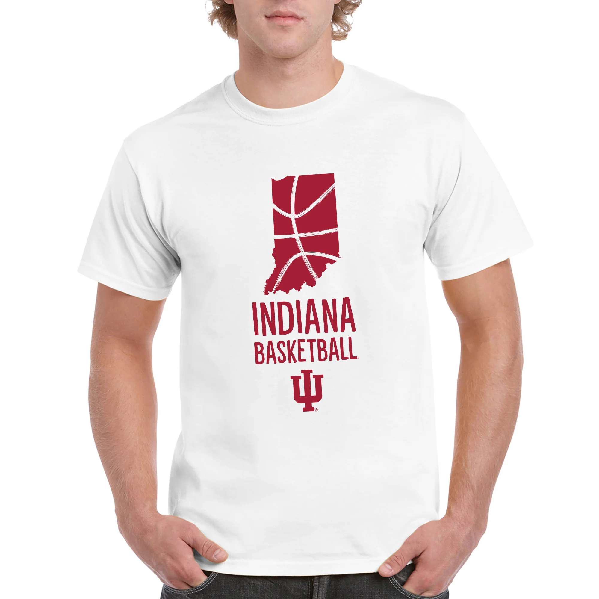 Indiana University Hoosiers Basketball Brush State Short Sleeve T Shirt - White - Image 3