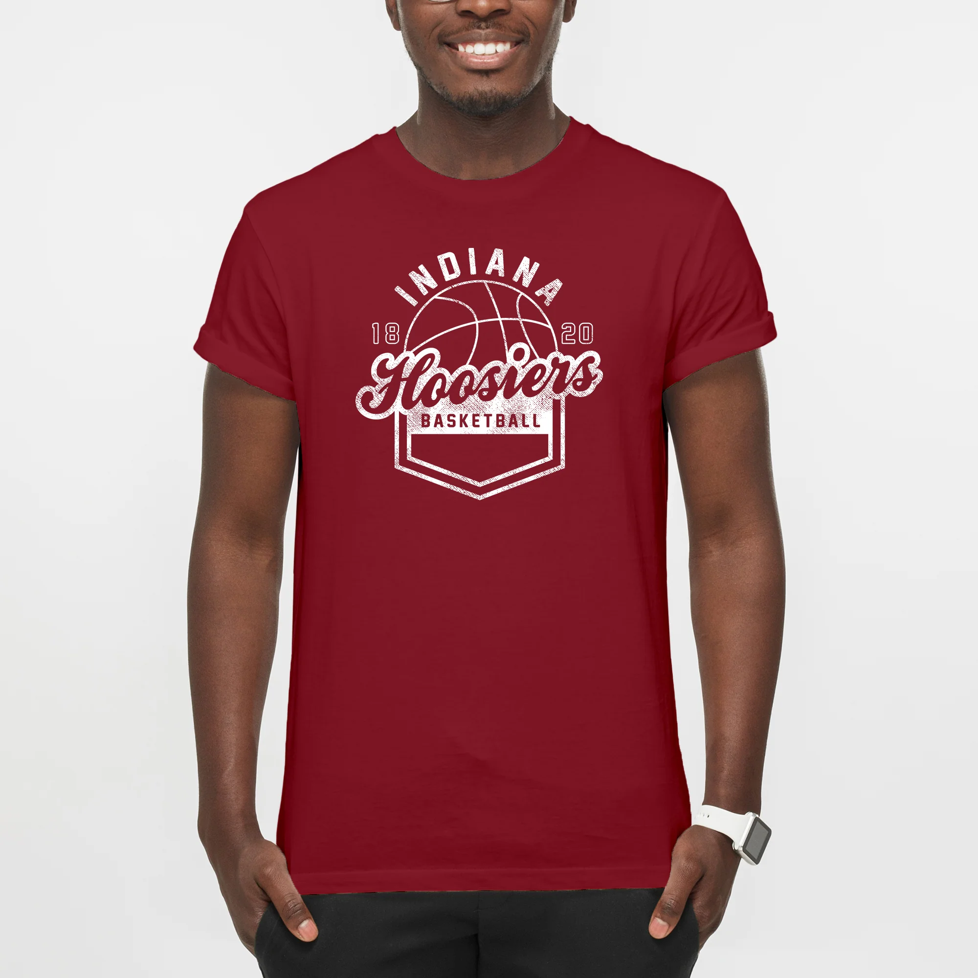 Indiana University Hoosiers Basketball Shield Short Sleeve T-Shirt - Cardinal - Image 3