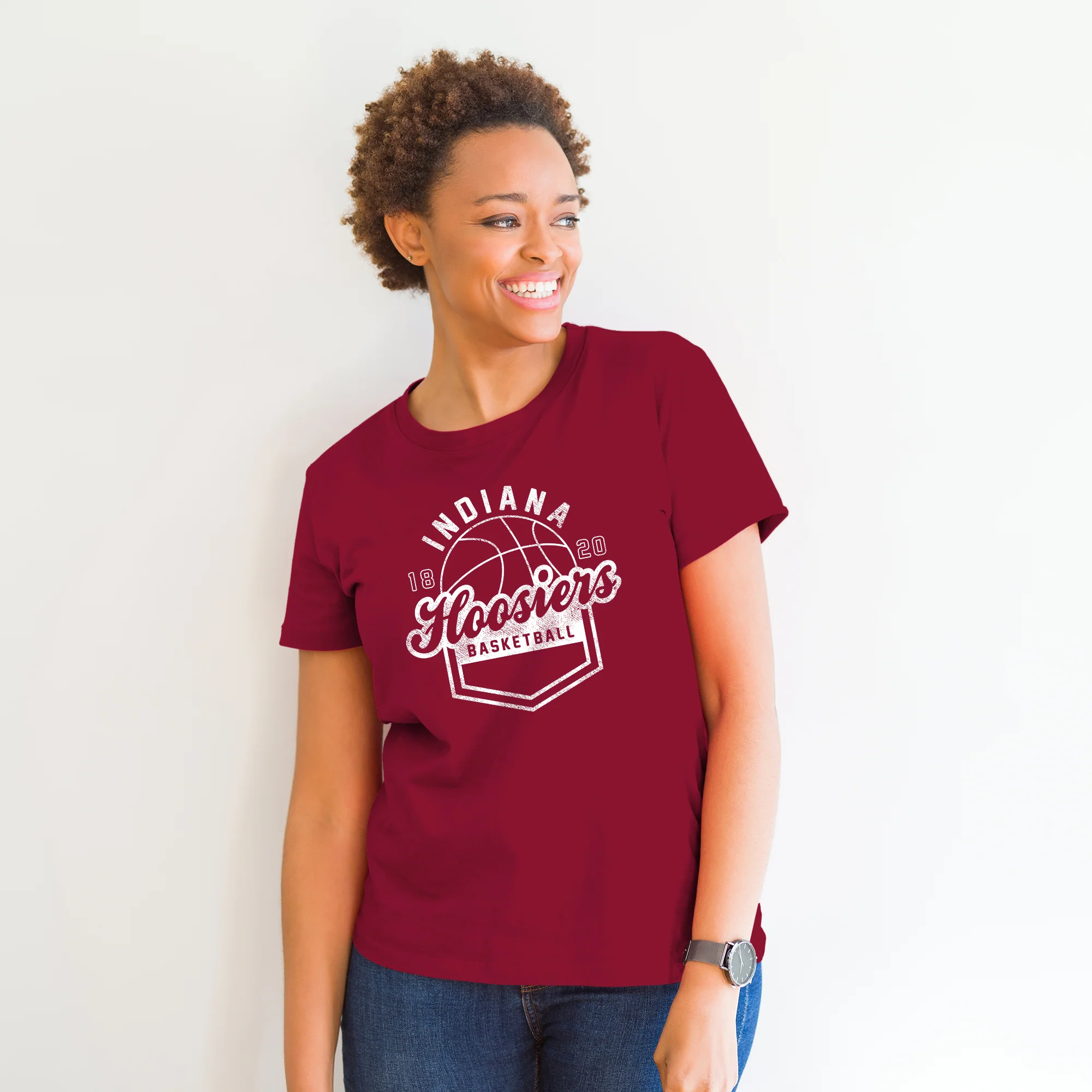 Indiana University Hoosiers Basketball Shield Short Sleeve T-Shirt - Cardinal - Image 4