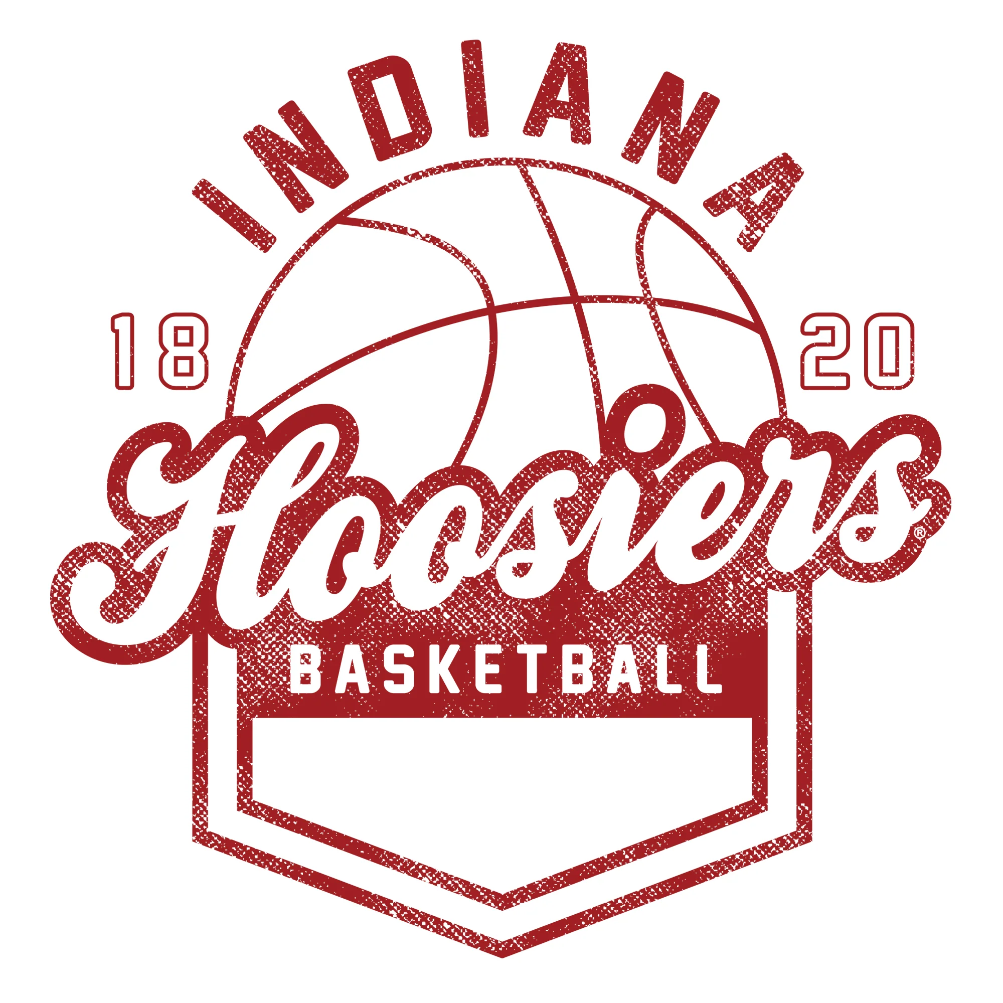 Indiana University Hoosiers Basketball Shield Short Sleeve T-Shirt - White - Image 2