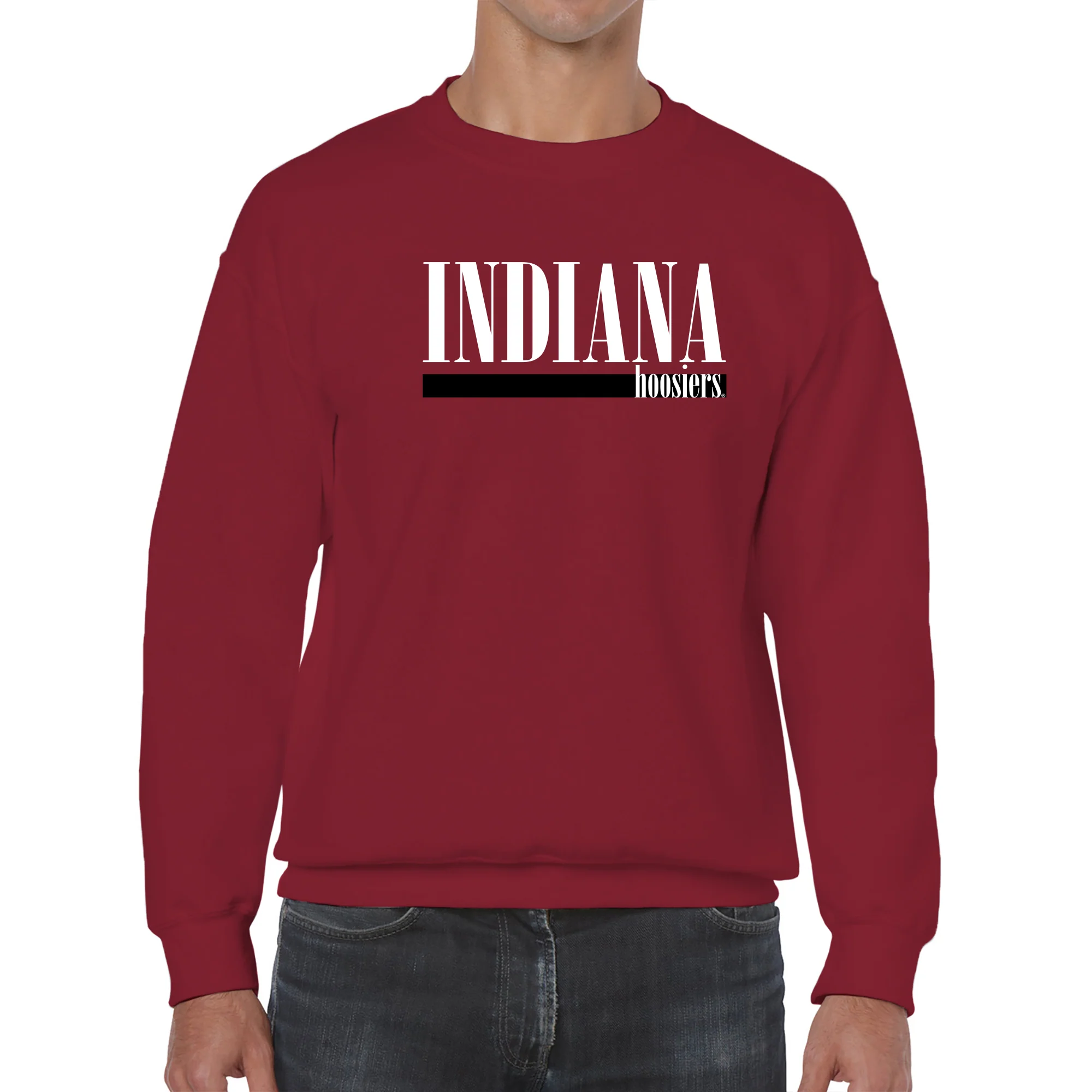 Indiana University Hoosiers Boldline Basic Cotton Crewneck Sweatshirt - Cardinal - Image 3