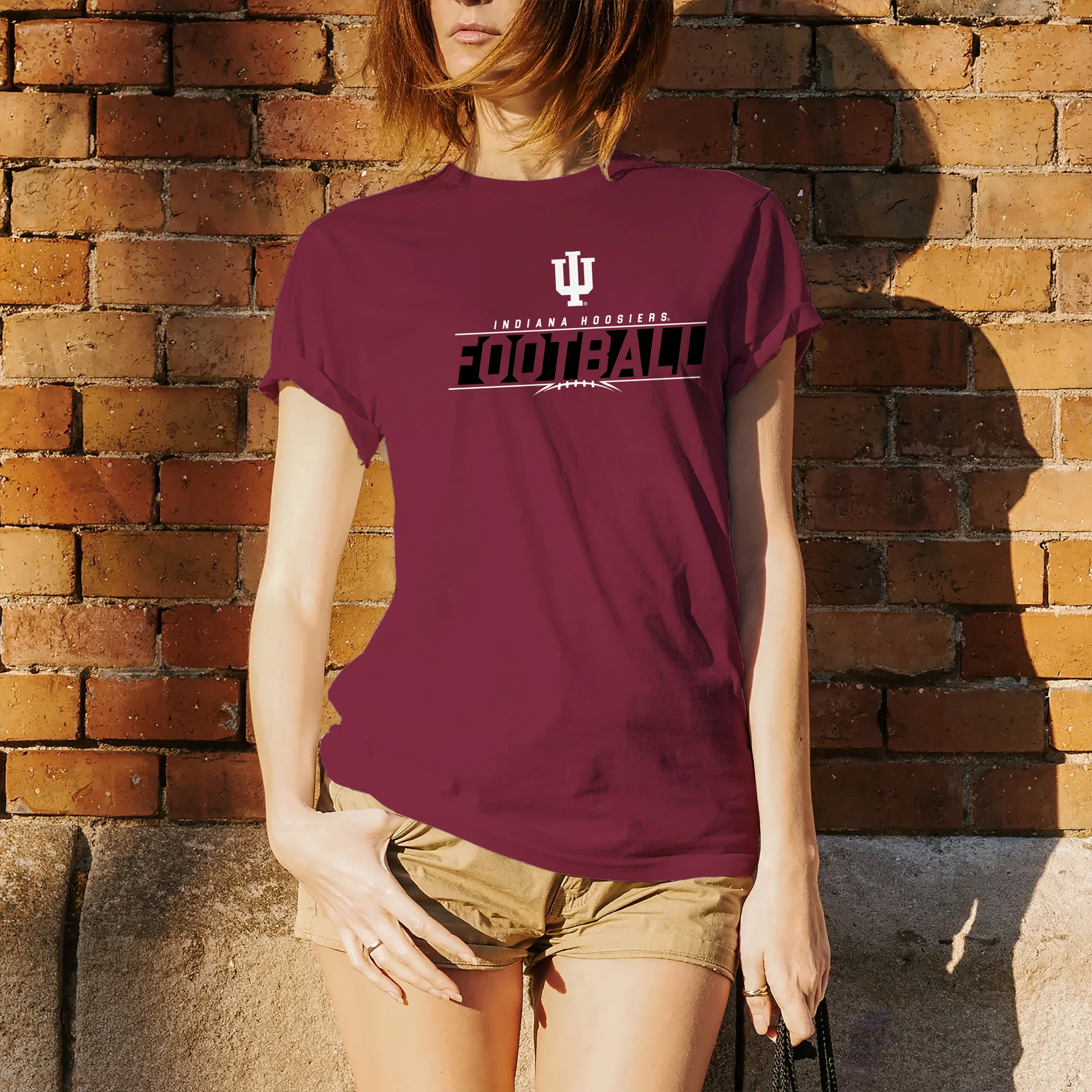 Indiana University Hoosiers Football Charge Short Sleeve T-Shirt - Cardinal - Image 4