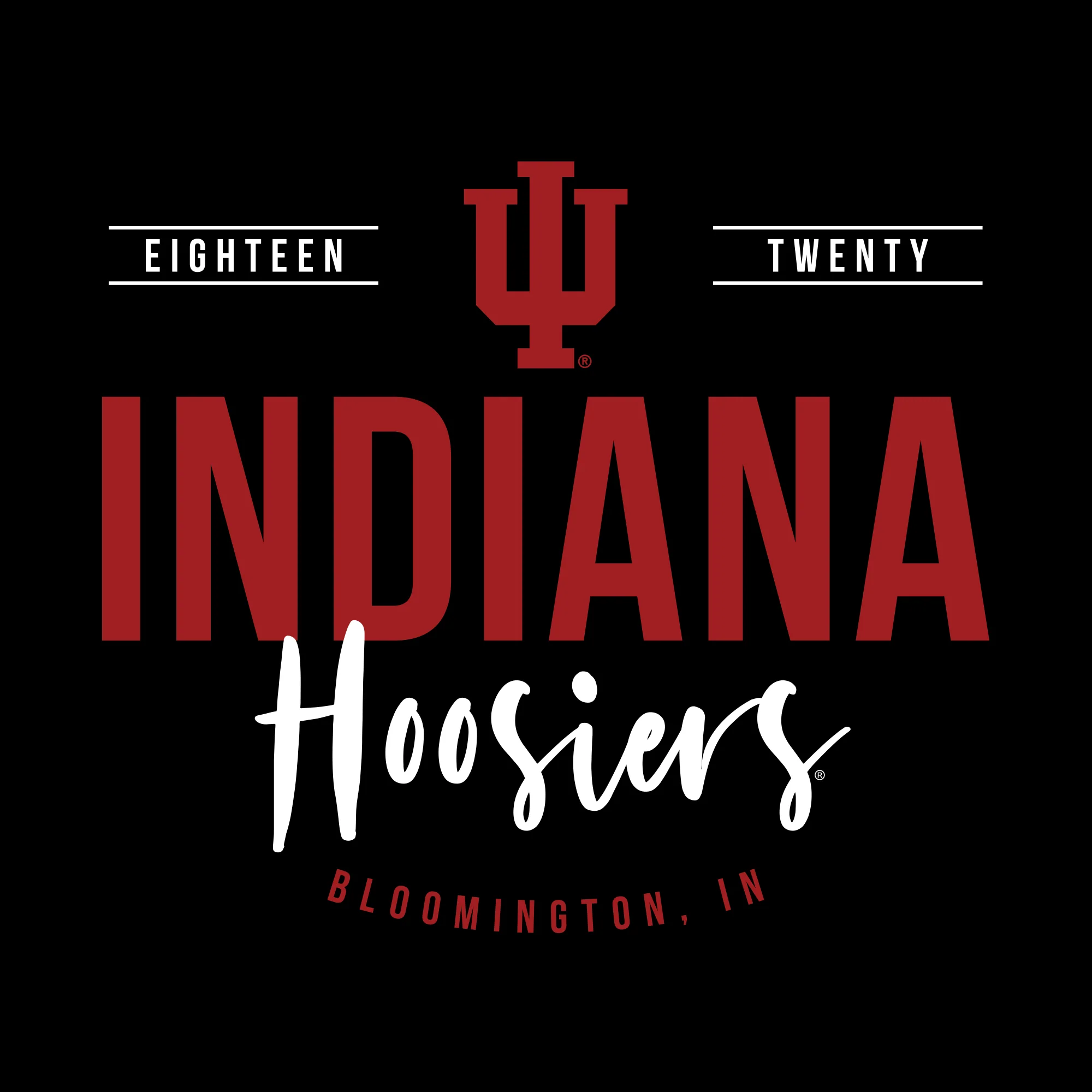 Indiana University Hoosiers Harbor Script Canvas Short Sleeve Triblend T-Shirt - Solid Black - Image 2