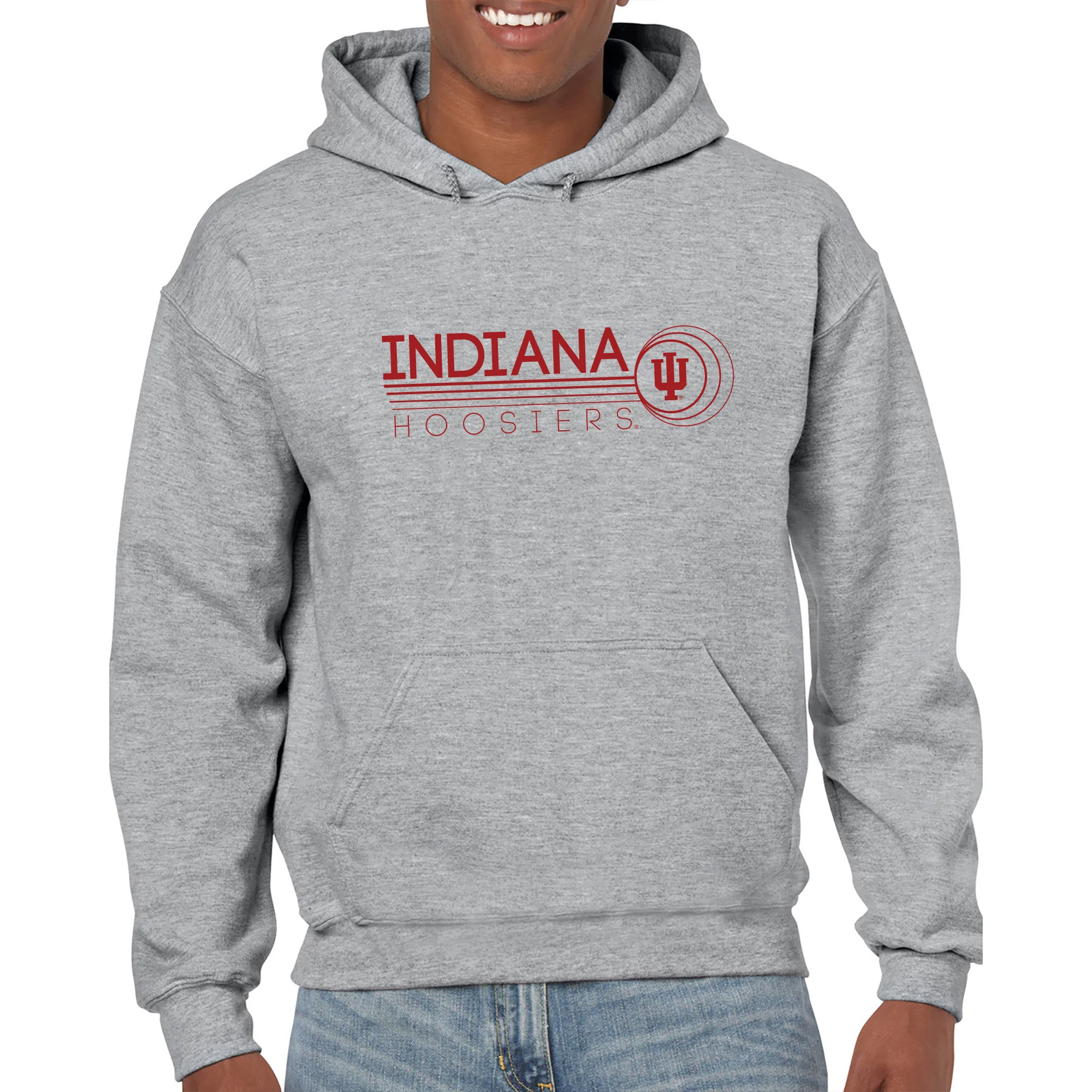 Indiana University Hoosiers Logo Ping Heavy Blend Hoodie - Sport Grey - Image 3
