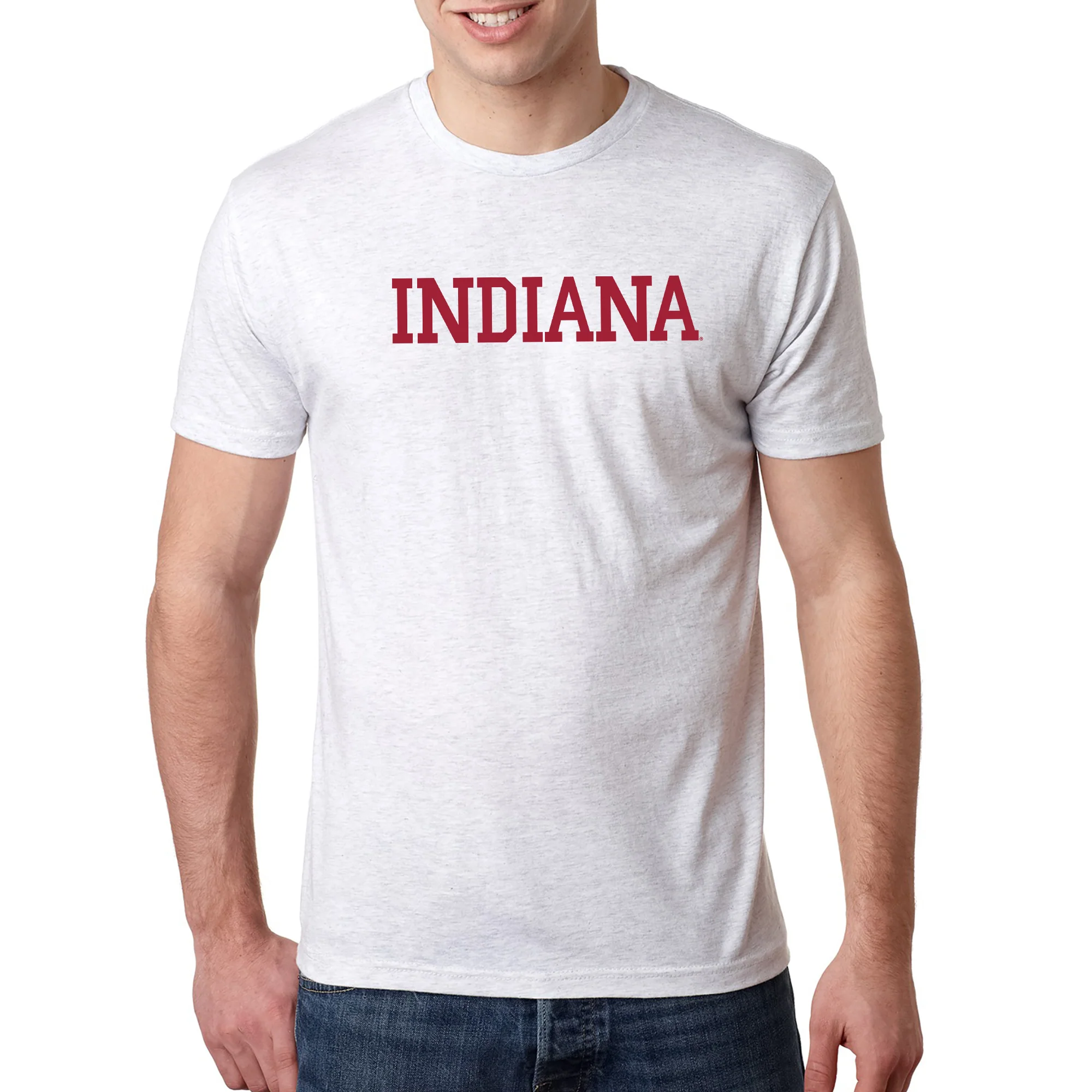 Indiana Basic Block NLA Triblend T-Shirt - Heather White - Image 3