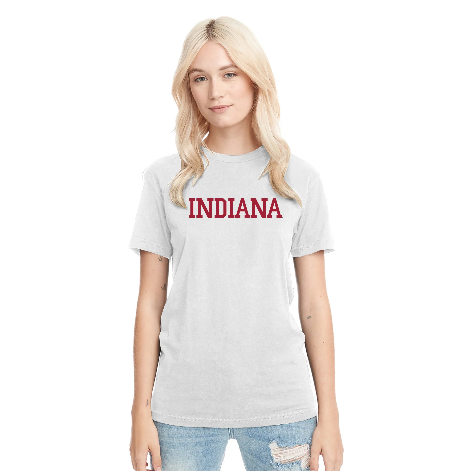 Indiana Basic Block NLA Triblend T-Shirt - Heather White - Image 4