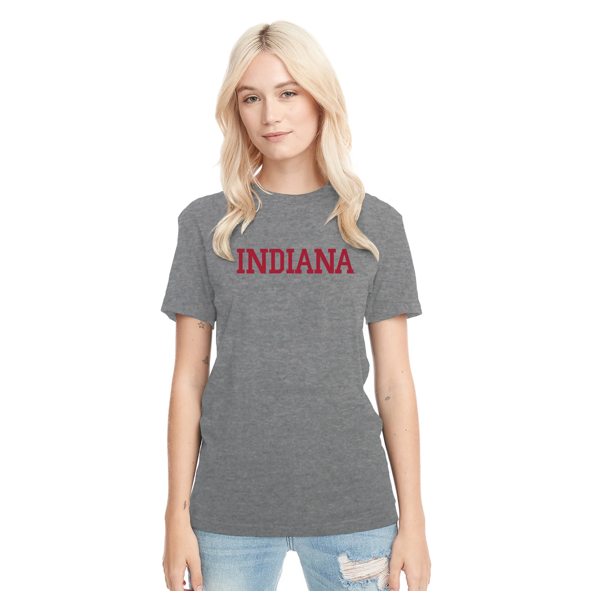 Indiana Basic Block NLA Triblend T-Shirt - Premium Heather - Image 4