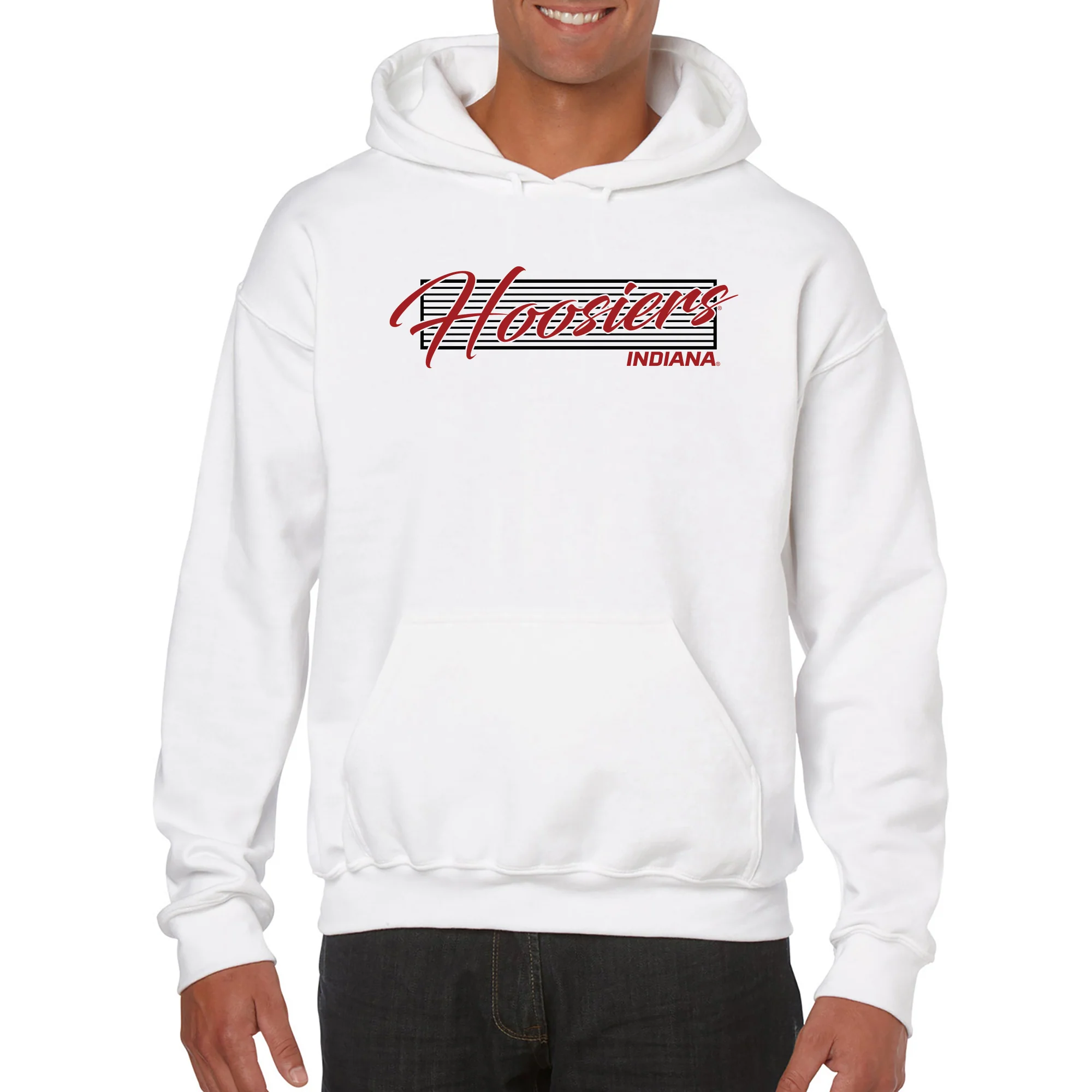 Indiana University Hoosiers Screen Play Heavy Blend Hoodie - White - Image 3