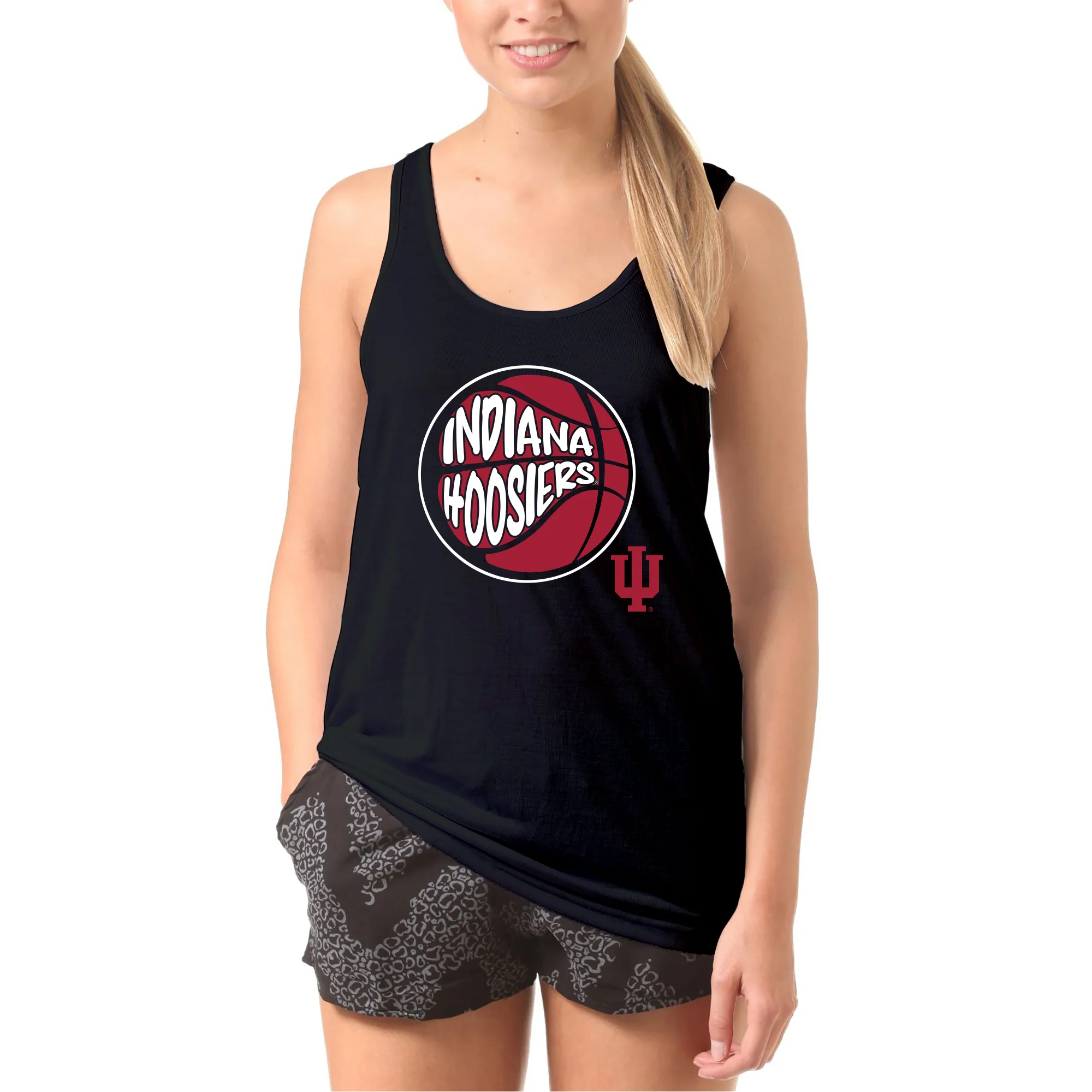 Indiana University Hoosiers Street Basketball Heavy Cotton Tank Top - Black - Image 4