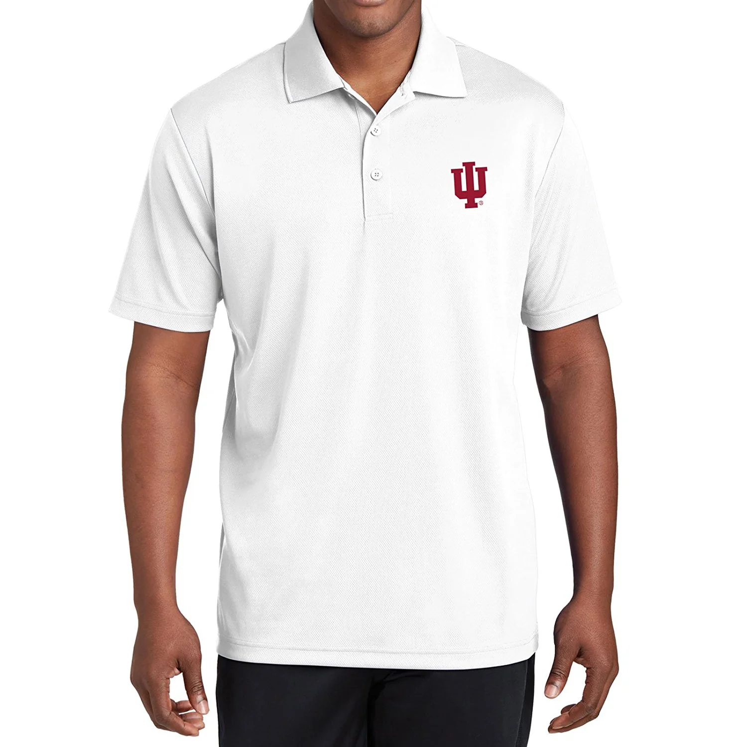 Indiana University Hoosiers Trident Left Chest Embroidered Polo - White - Image 3