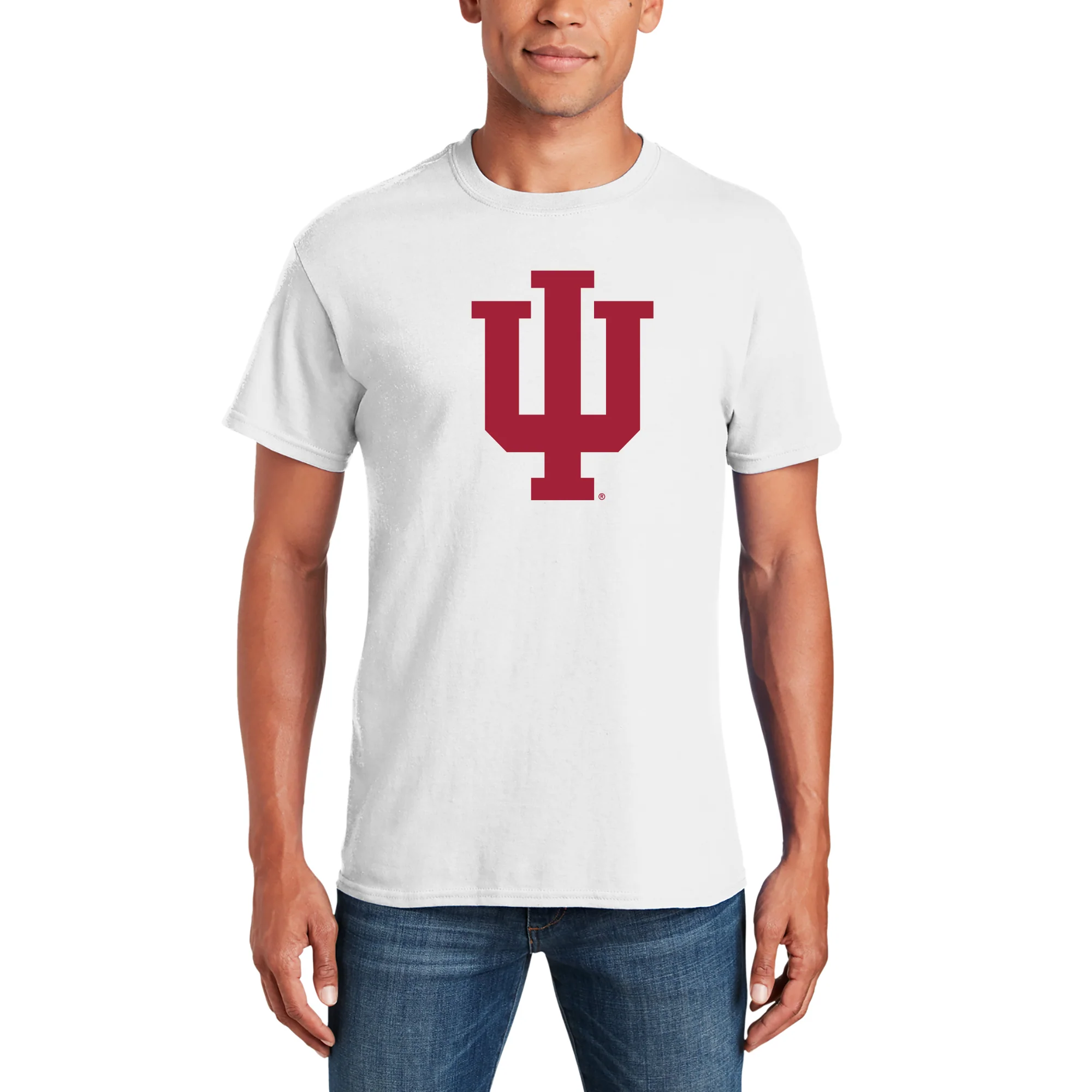 Indiana University Hoosiers Trident Short Sleeve T-Shirt - White - Image 3
