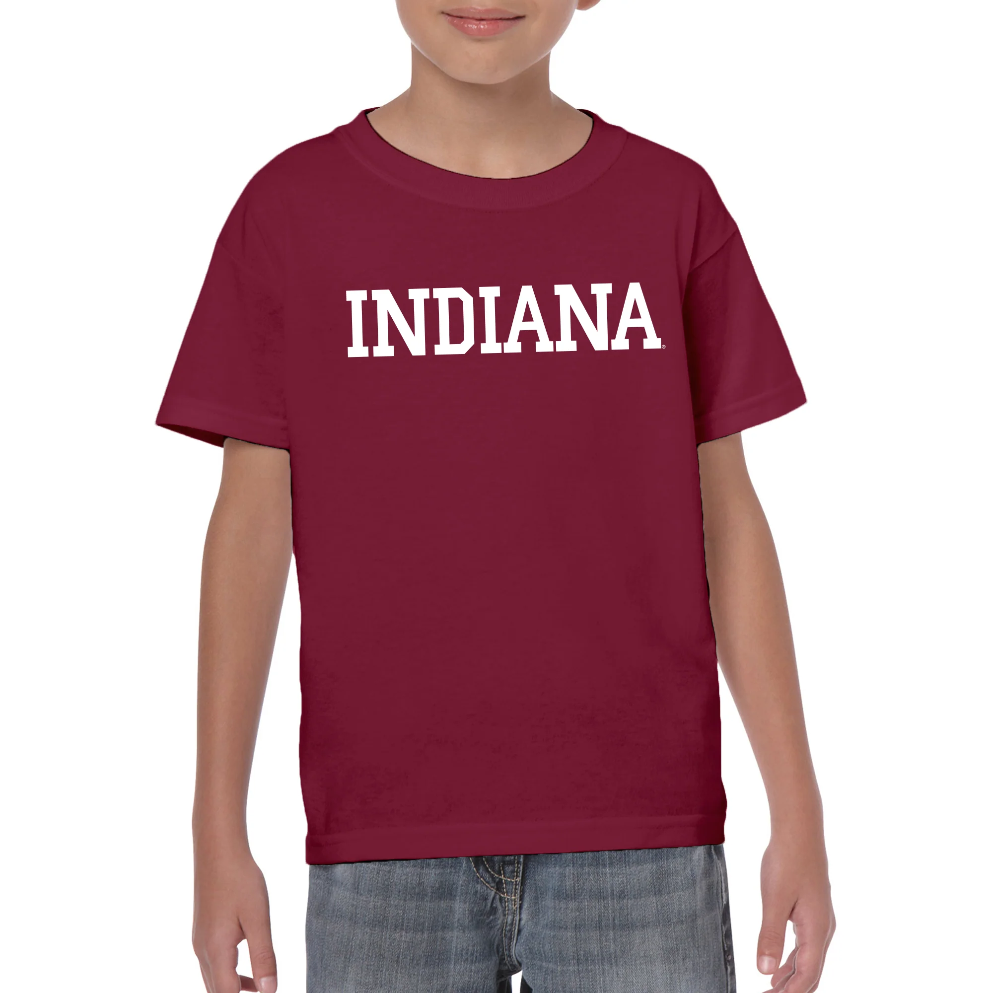 Indiana University Hoosiers Basic Block Youth Short Sleeve T-Shirt - Cardinal - Image 3