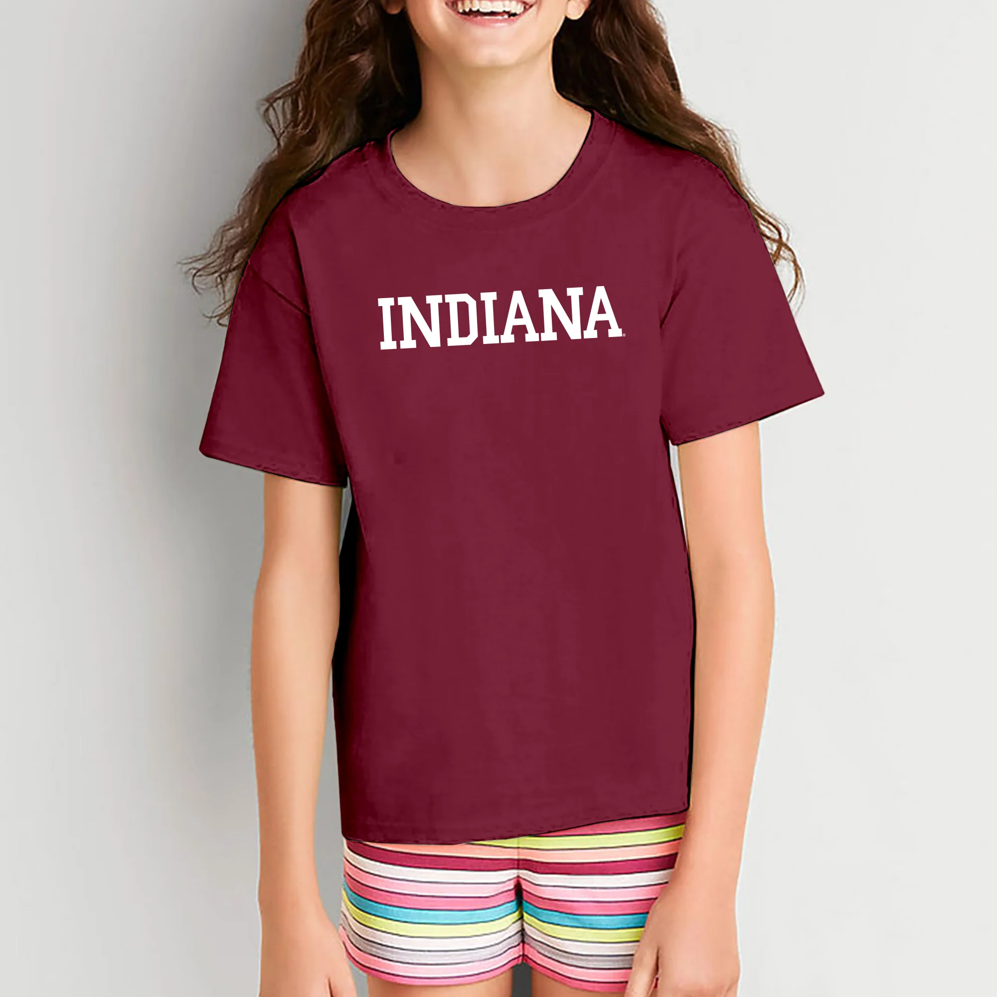 Indiana University Hoosiers Basic Block Youth Short Sleeve T-Shirt - Cardinal - Image 4