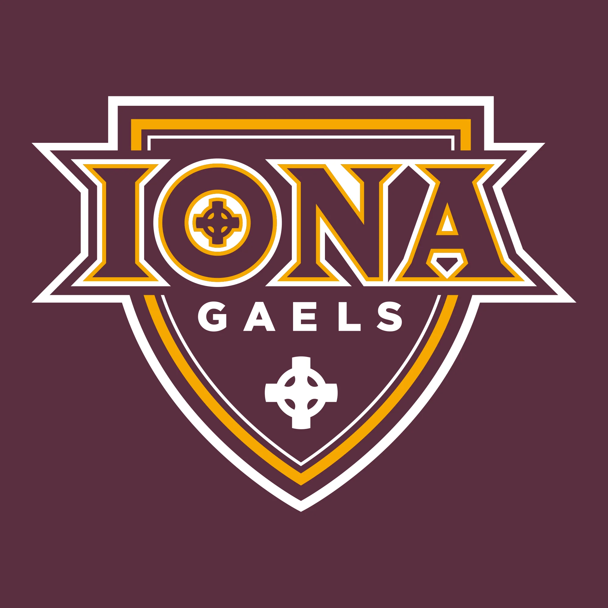 Iona University Gaels Front and Back Print Cotton Short Sleeve T Shirt - Maroon - Image 4