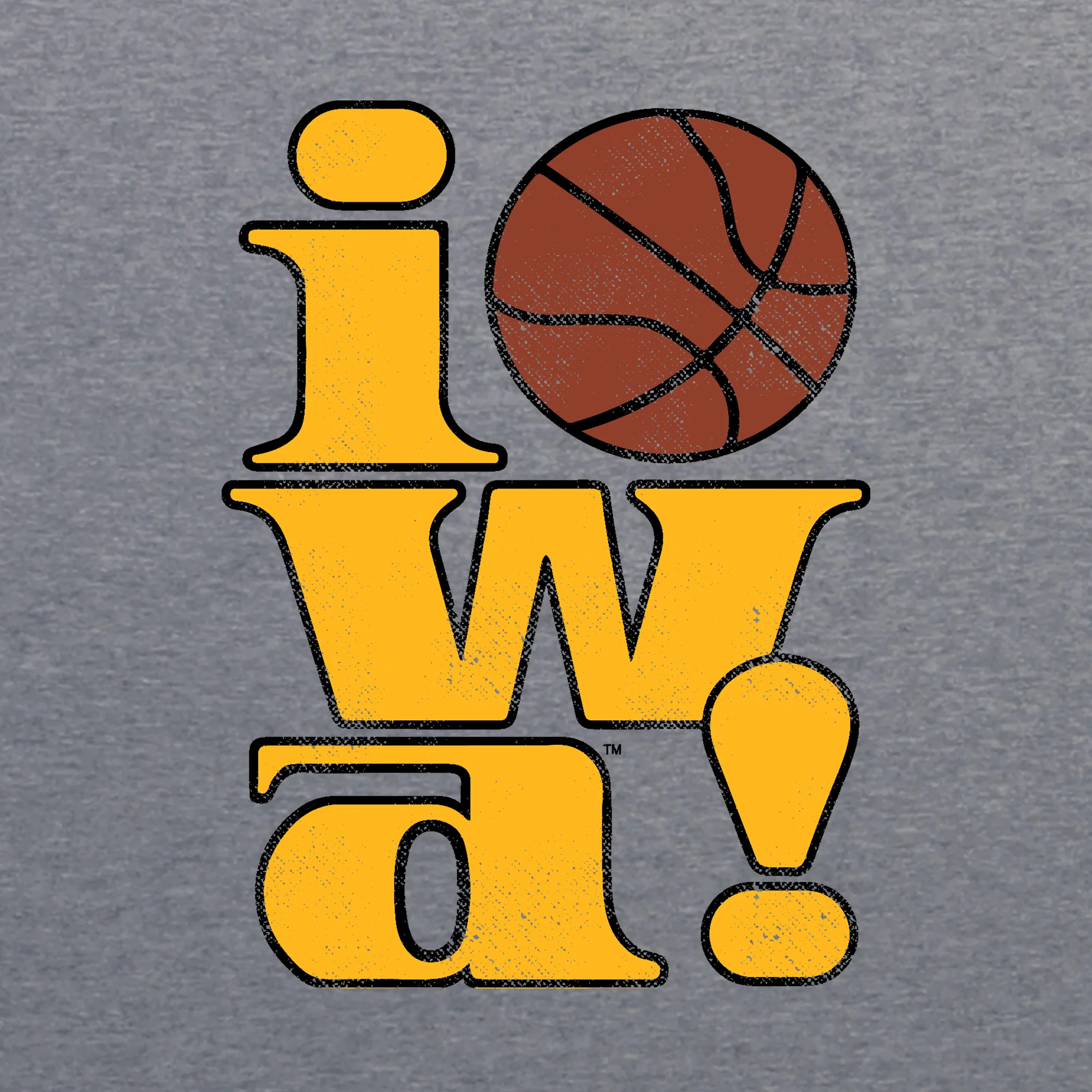 Iowa 90s Basketball Logo Triblend T-Shirt - Premium Heather - Image 2