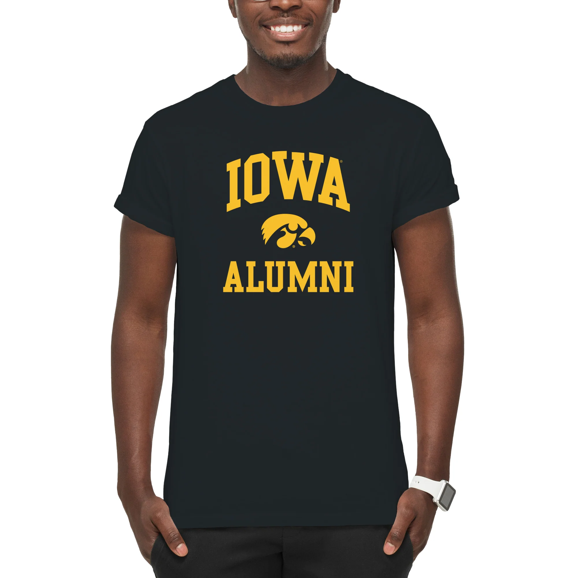 Iowa Arch Logo Alumni T-Shirt - Black - Image 3