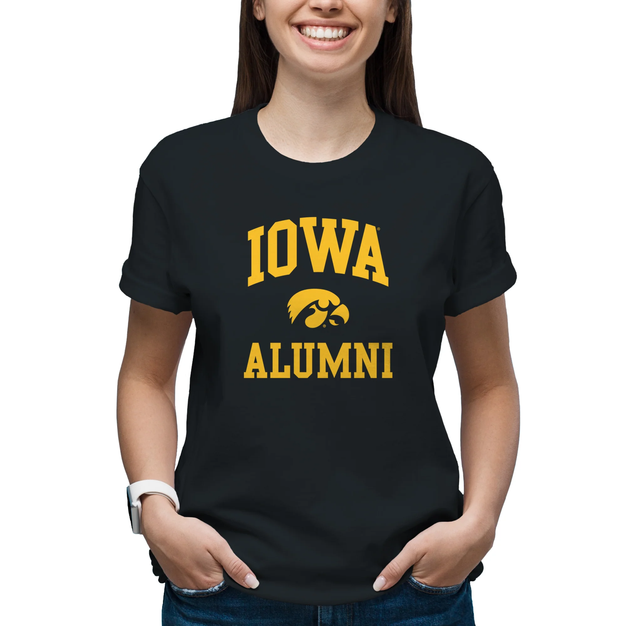 Iowa Arch Logo Alumni T-Shirt - Black - Image 4