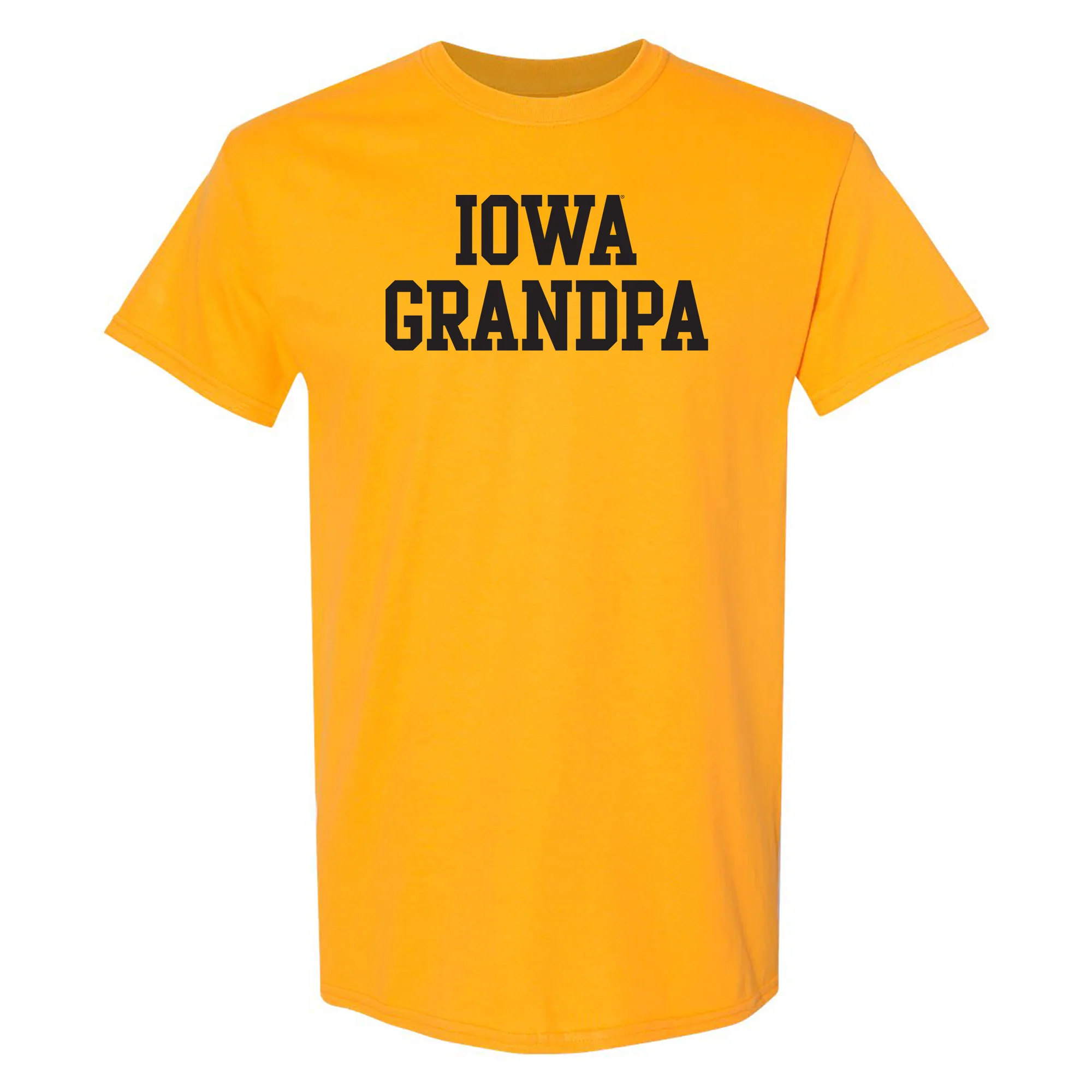 Iowa Basic Block Grandpa T-Shirt - Gold