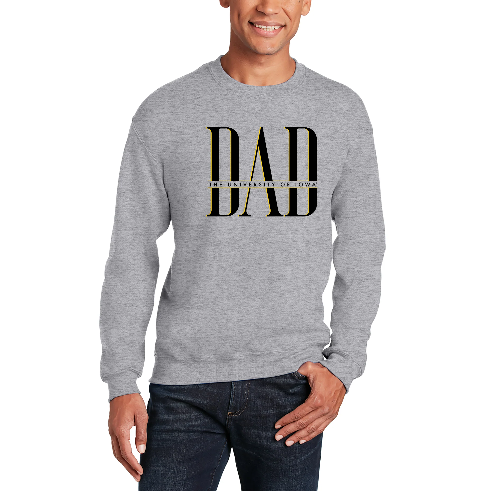 Iowa Classic Dad Crewneck - Sport Grey - Image 3