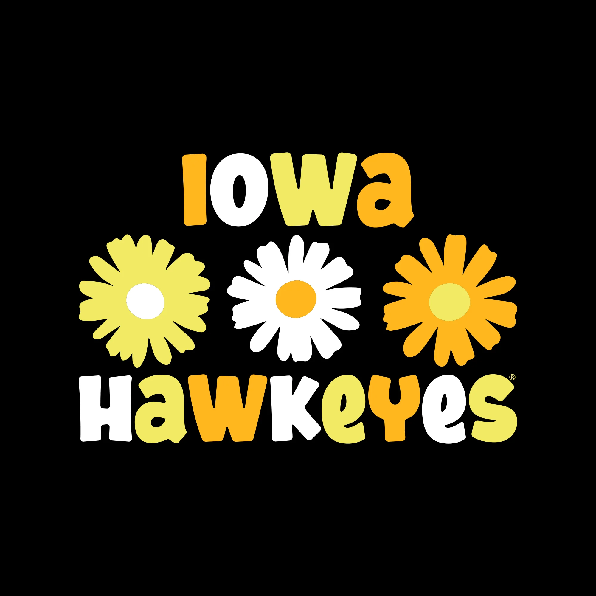 Iowa Daisy Dot Youth T-Shirt - Black - Image 2