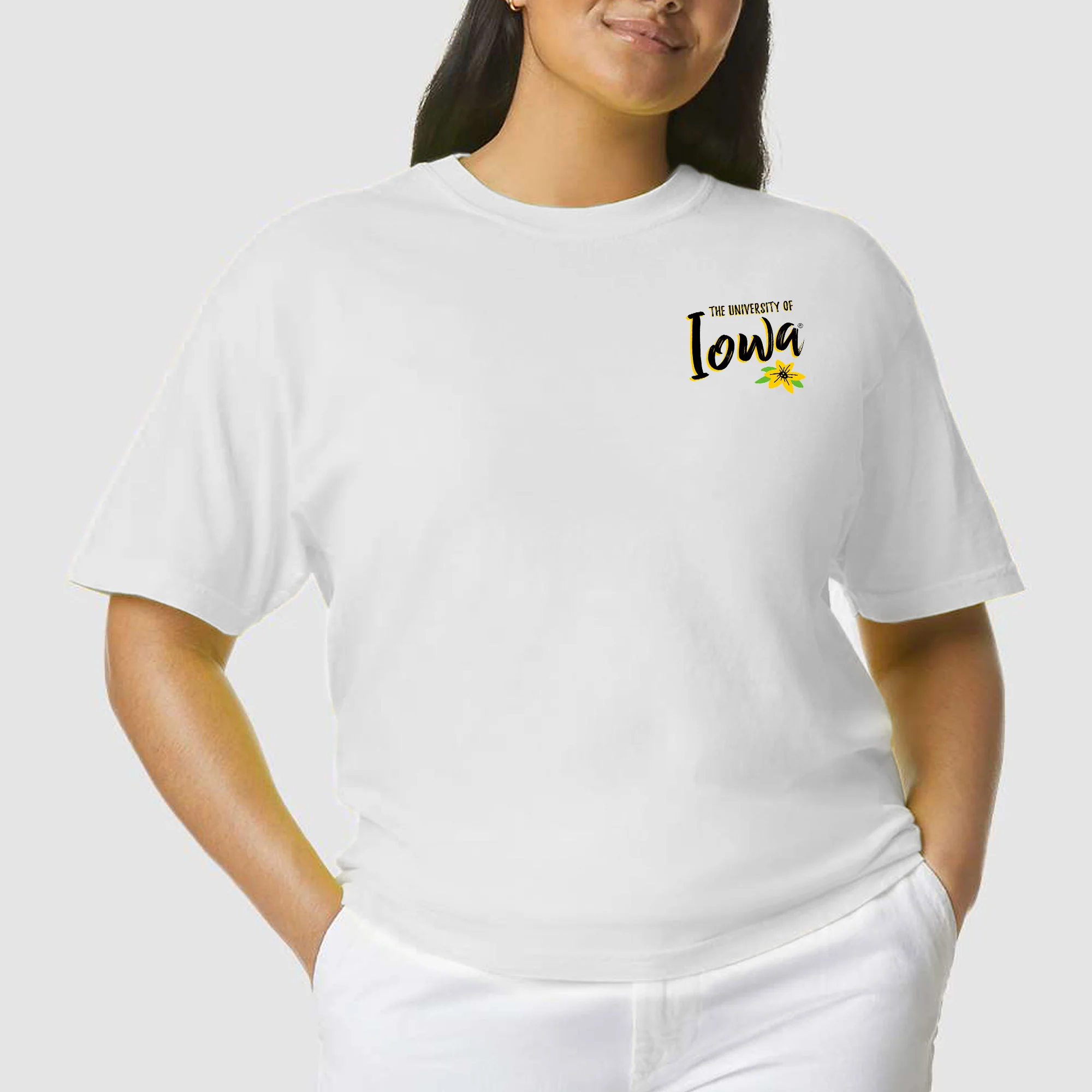 Floral State Iowa Hawkeyes Comfort Colors Short Sleeve T Shirt - White - Image 4