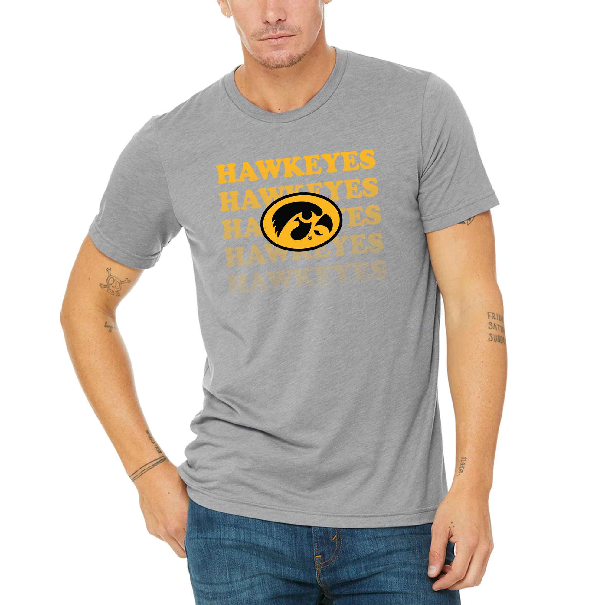 Iowa Graded Repeat Triblend T-Shirt - Premium Heather - Image 3