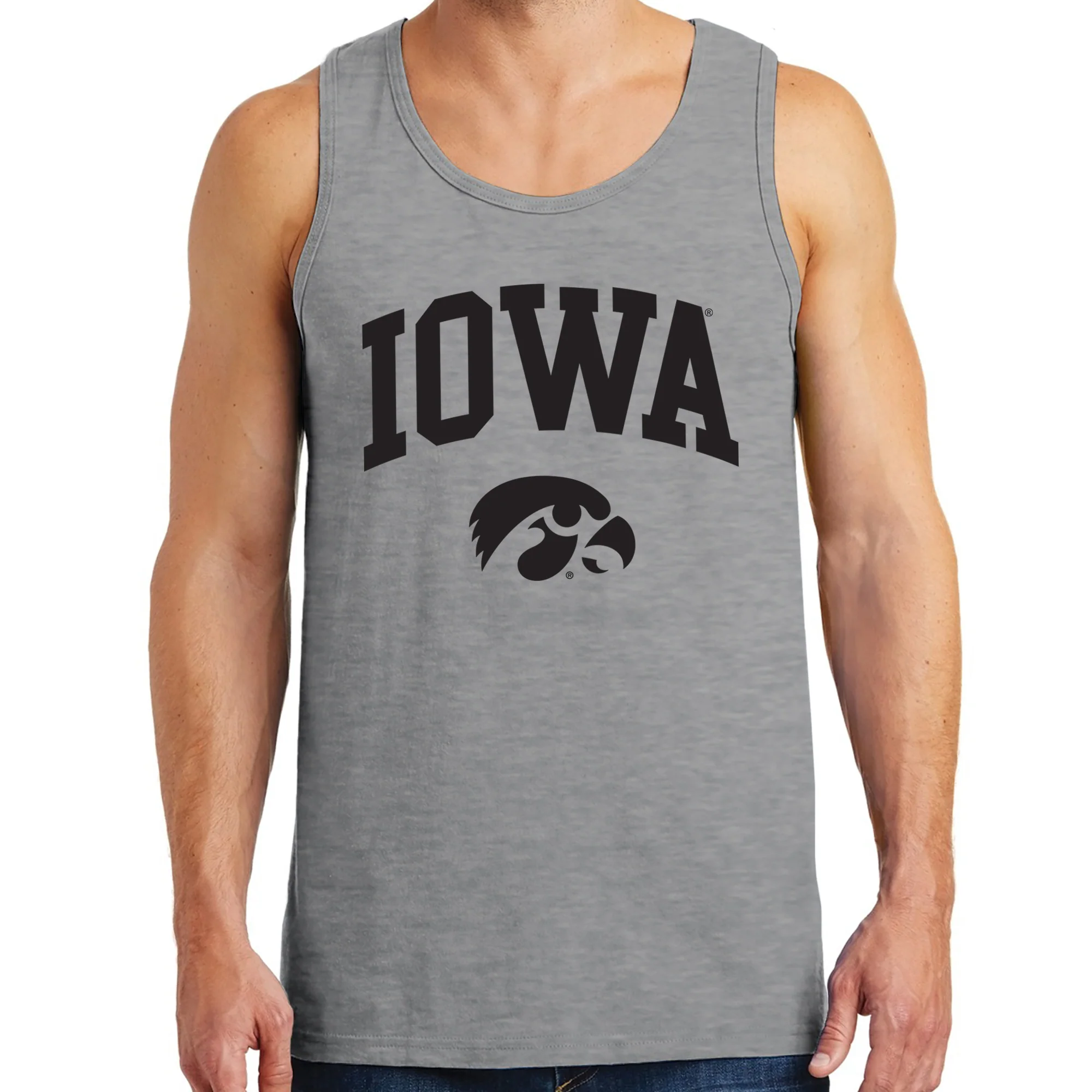 Iowa Hawkeyes Arch Logo Tank Top - Sport Grey - Image 3