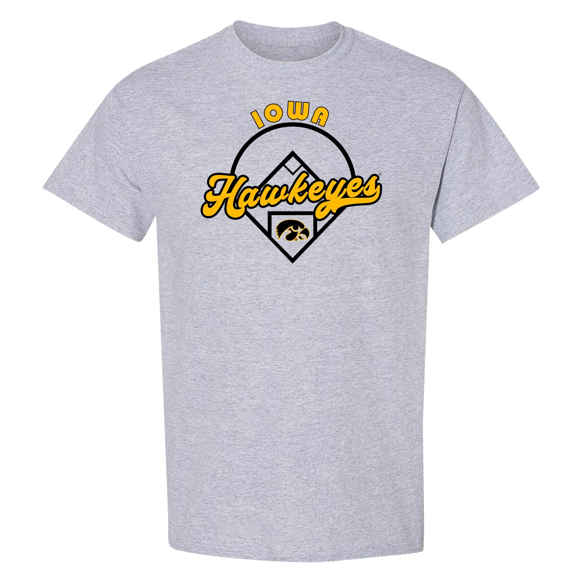 Iowa Hawkeyes Baseball Field T Shirt - Sport Grey