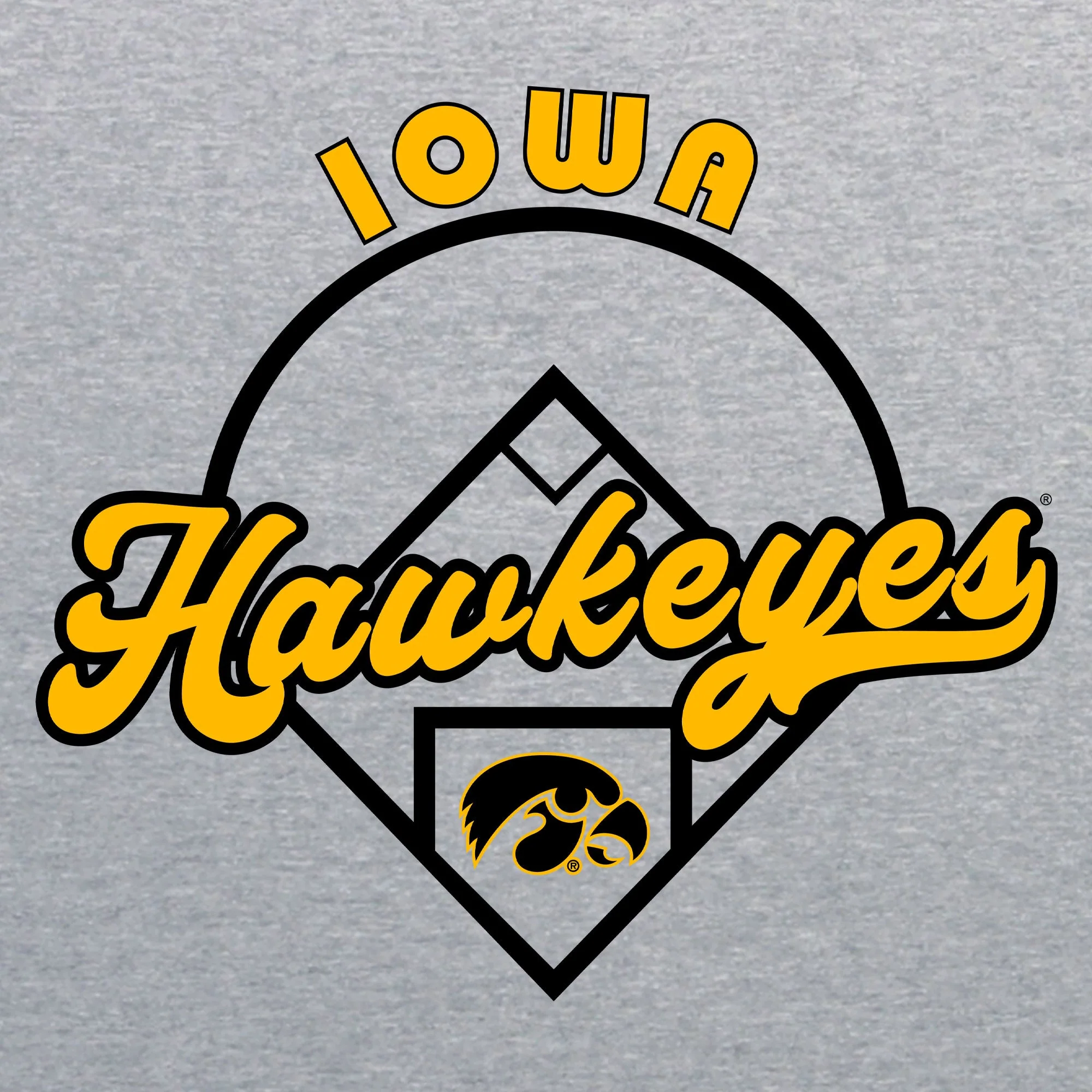 Iowa Hawkeyes Baseball Field T Shirt - Sport Grey - Image 2