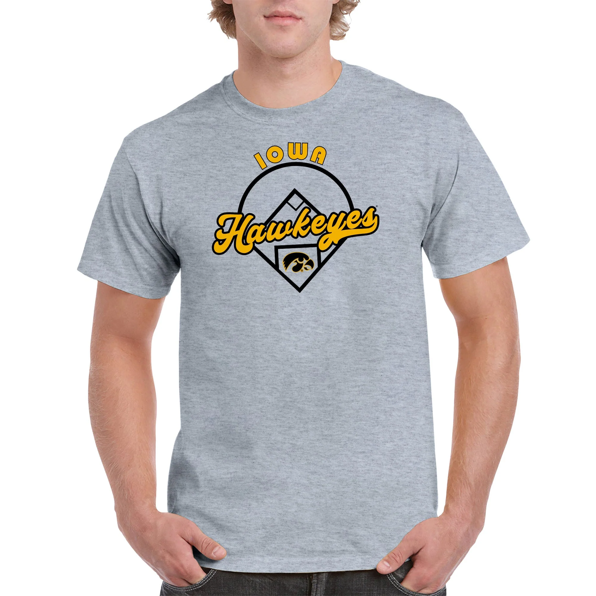 Iowa Hawkeyes Baseball Field T Shirt - Sport Grey - Image 3