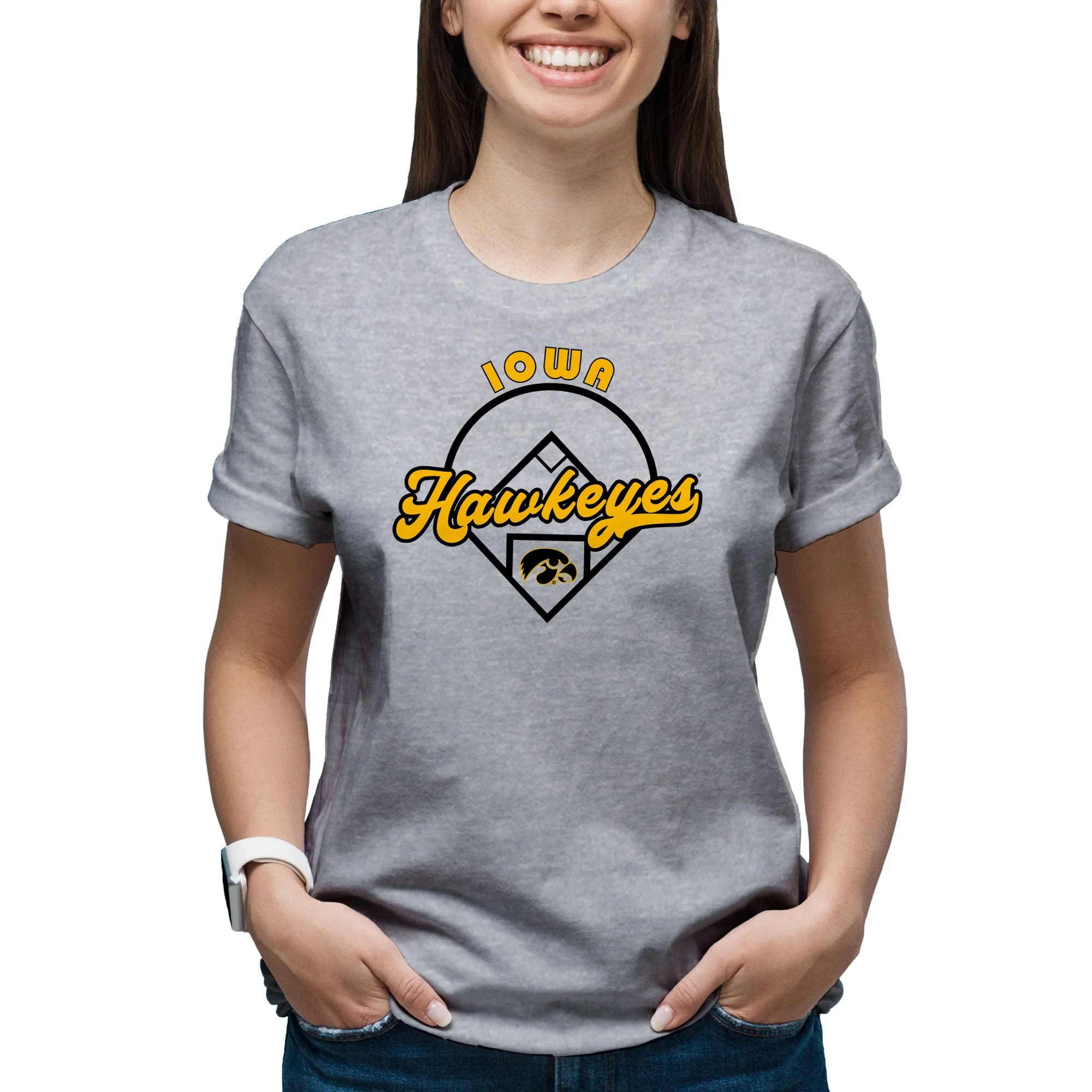 Iowa Hawkeyes Baseball Field T Shirt - Sport Grey - Image 4