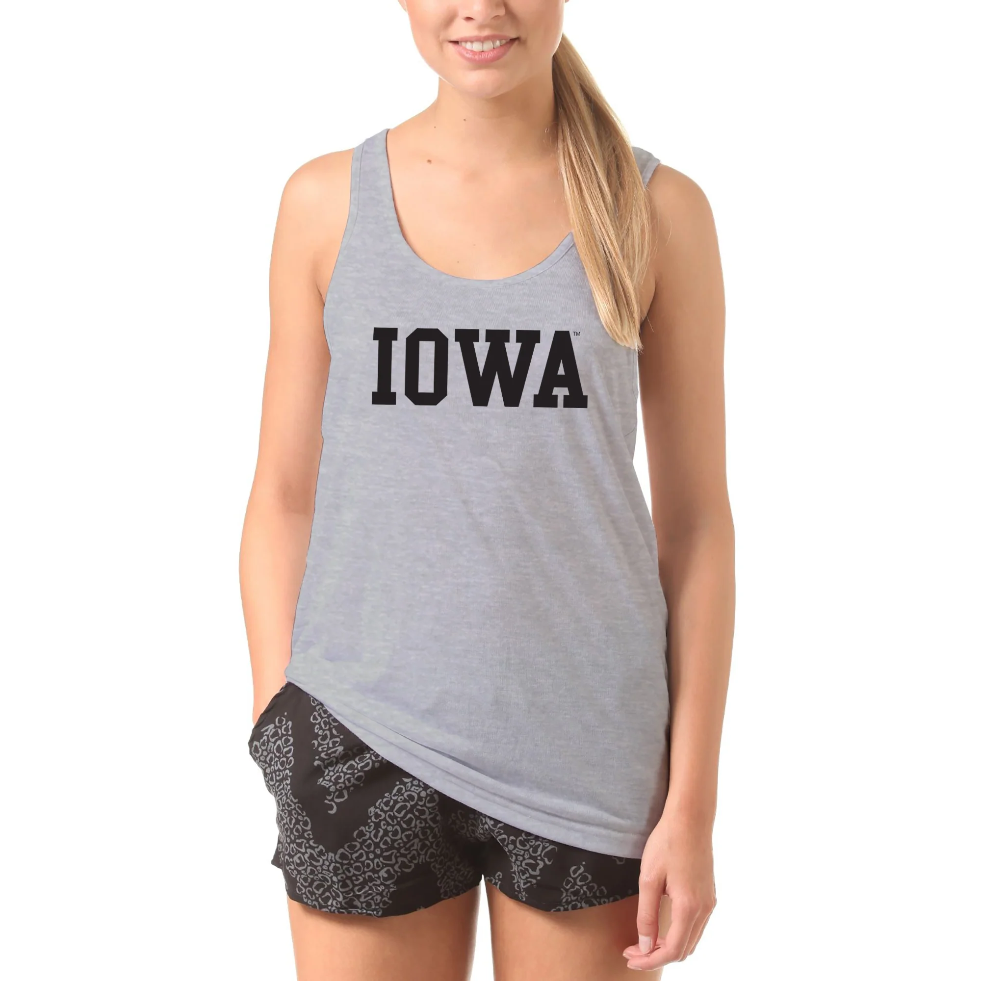 Iowa Hawkeyes Basic Block Tank Top - Sport Grey - Image 4