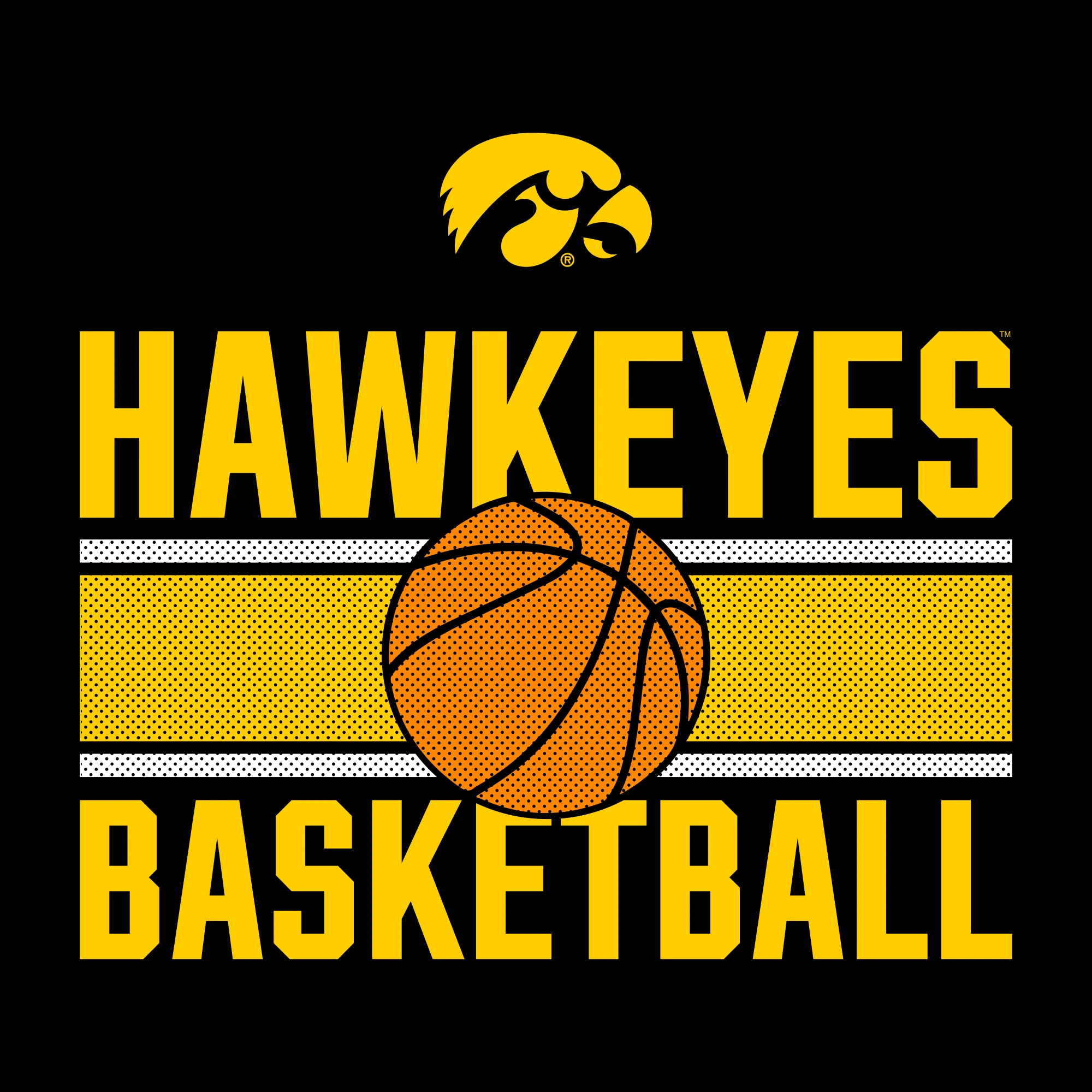 Iowa Hawkeyes Basketball Mesh Premium Cotton Short Sleeve T Shirt - Black - Image 2